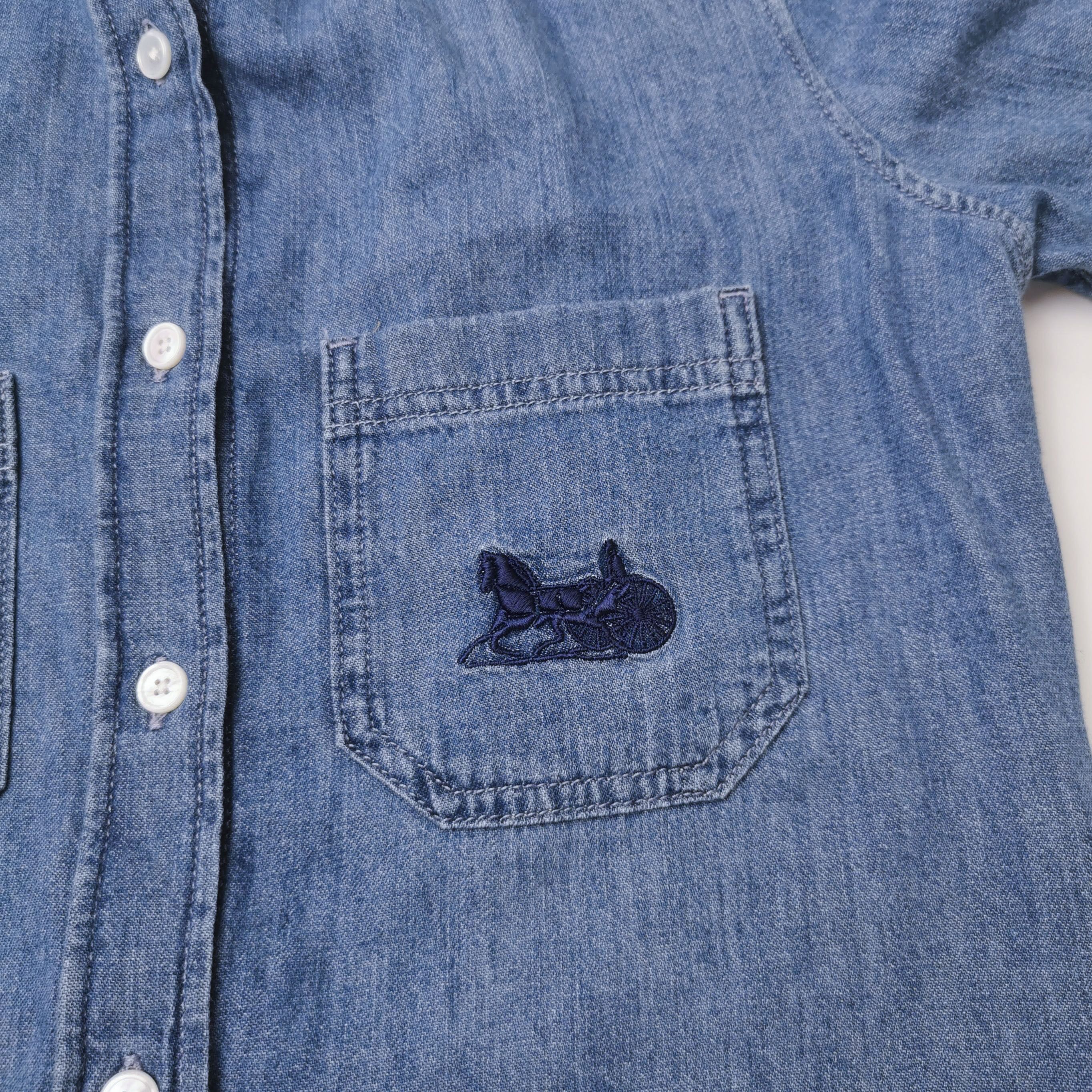 Celine Celine Embroidered Denim Button Up Shirt Size XS Size XS / US 0-2 / IT 36-38 - 3 Thumbnail