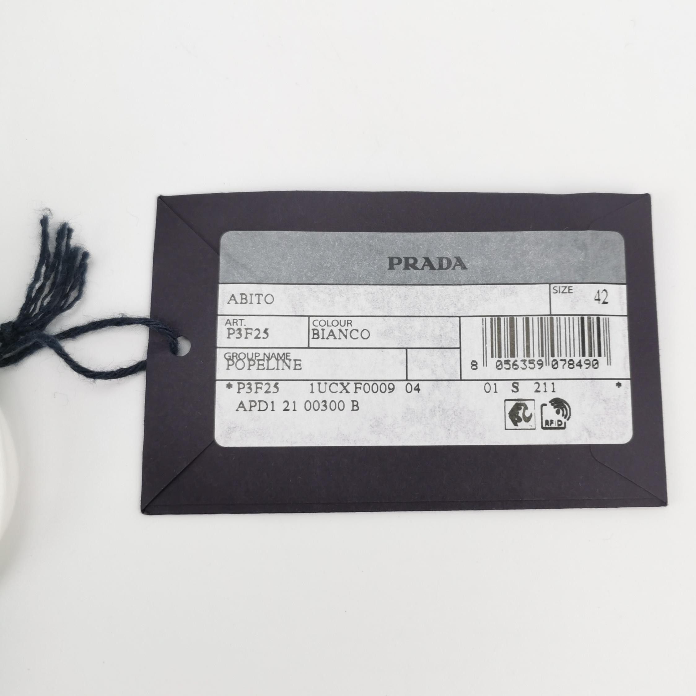 Prada Prada Ruffled Cotton Poplin Midi Dress Size 42 Size M / US 6-8 / IT 42-44 - 4 Thumbnail