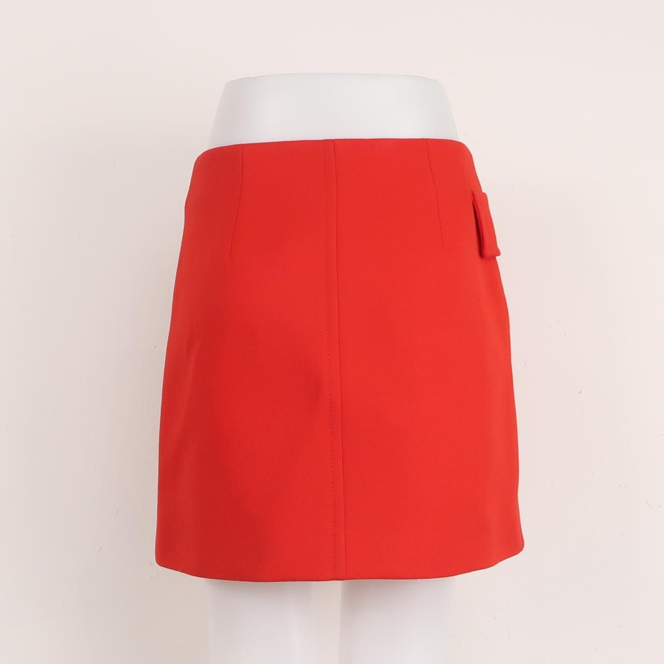 Prada Prada Red Black Wool Mini Skirt Size 38 Size 26" / US 2 / IT 38 - 2 Thumbnail