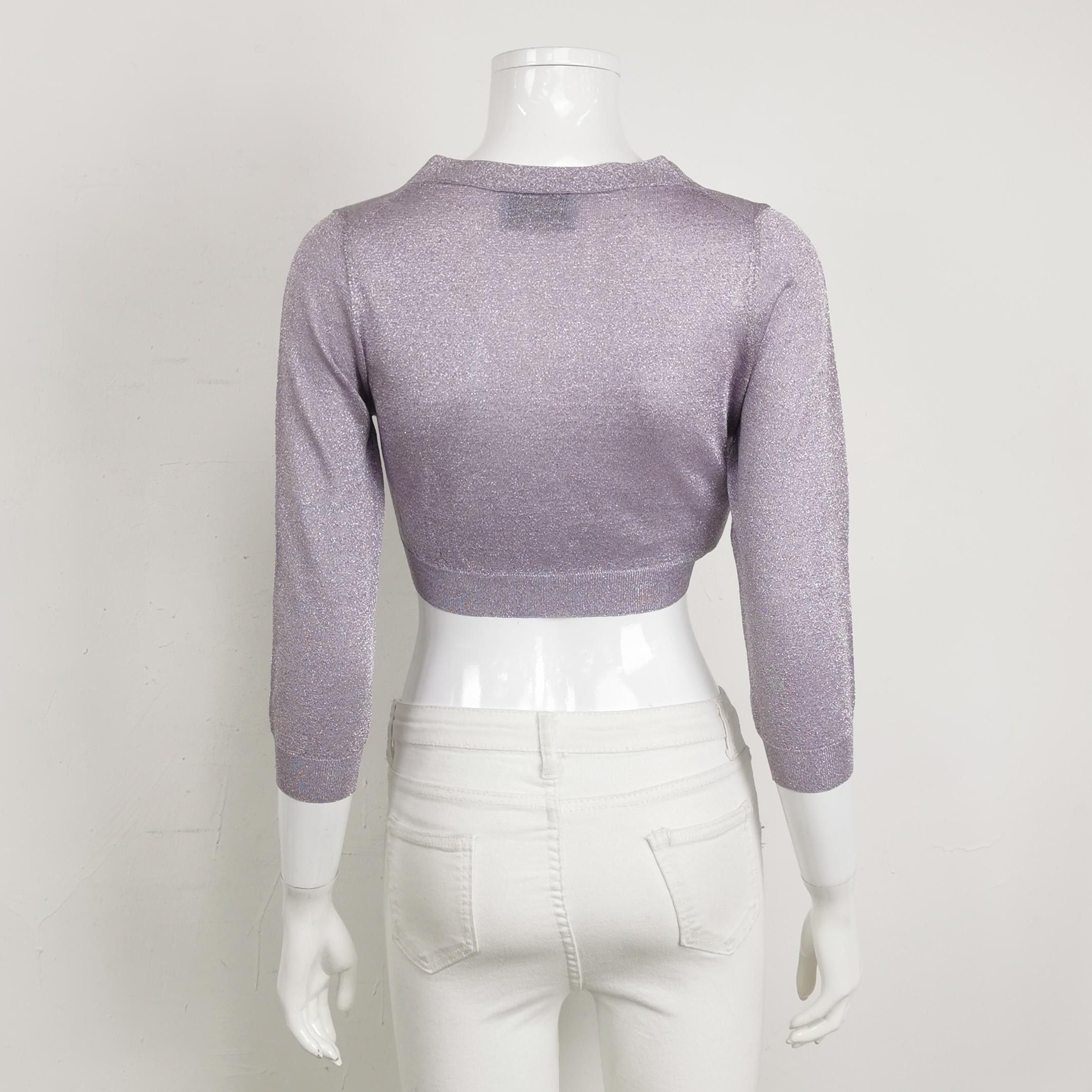 Prada Prada Metallic Lurex Cardigan Size 38 Size XS / US 0-2 / IT 36-38 - 2 Thumbnail