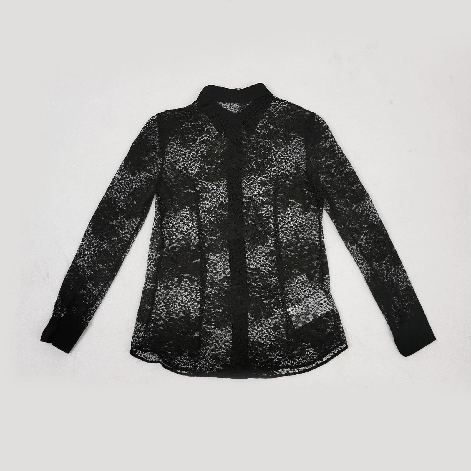 Prada Prada Black Lace Button Up Shirt Size IT 38 Size XS / US 0-2 / IT 36-38 - 2 Thumbnail