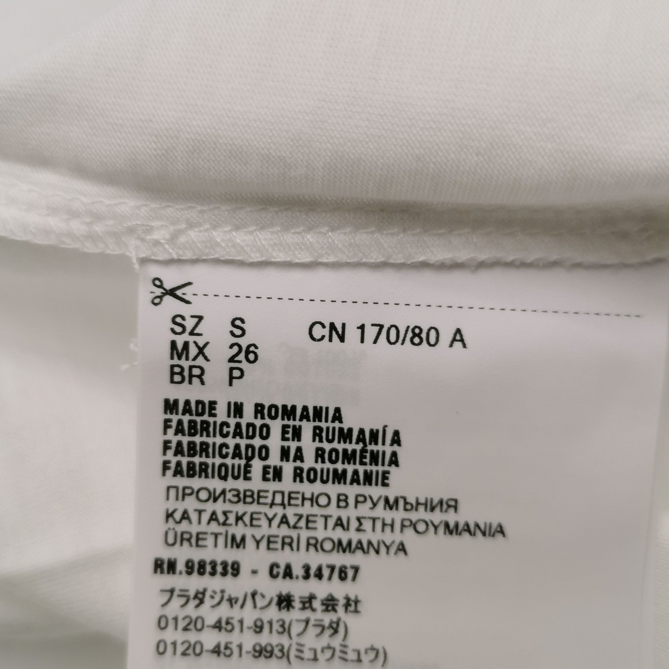 Prada Prada White Cotton T-Shirt Size S Size US S / EU 44-46 / 1 - 6 Thumbnail