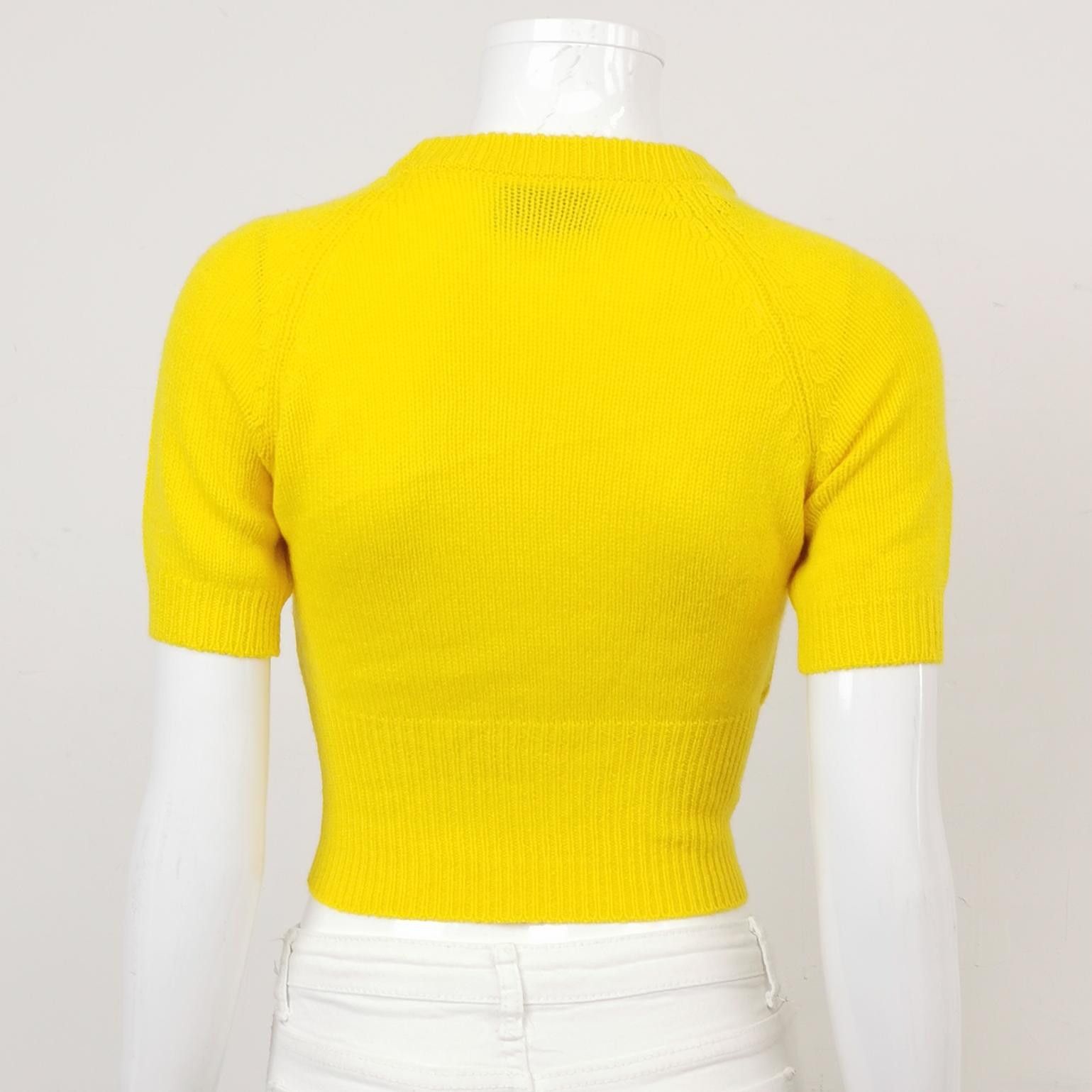 Prada Prada Yellow Cashmere Knit Sweater Size 38 Size XS / US 0-2 / IT 36-38 - 2 Thumbnail