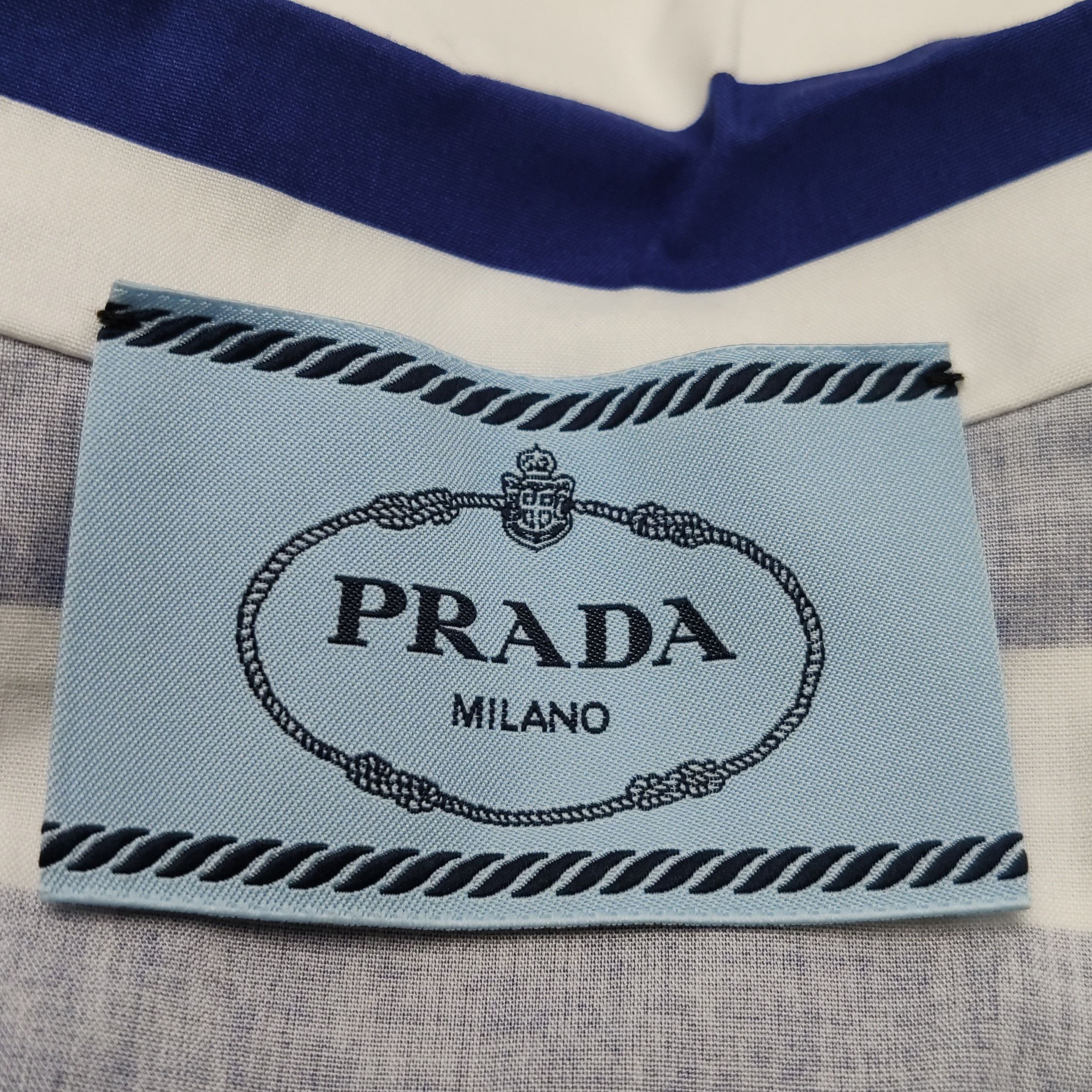 Prada Prada Striped Triangle Logo Shirt Dress Size 40 Size S / US 4 / IT 40 - 6 Thumbnail