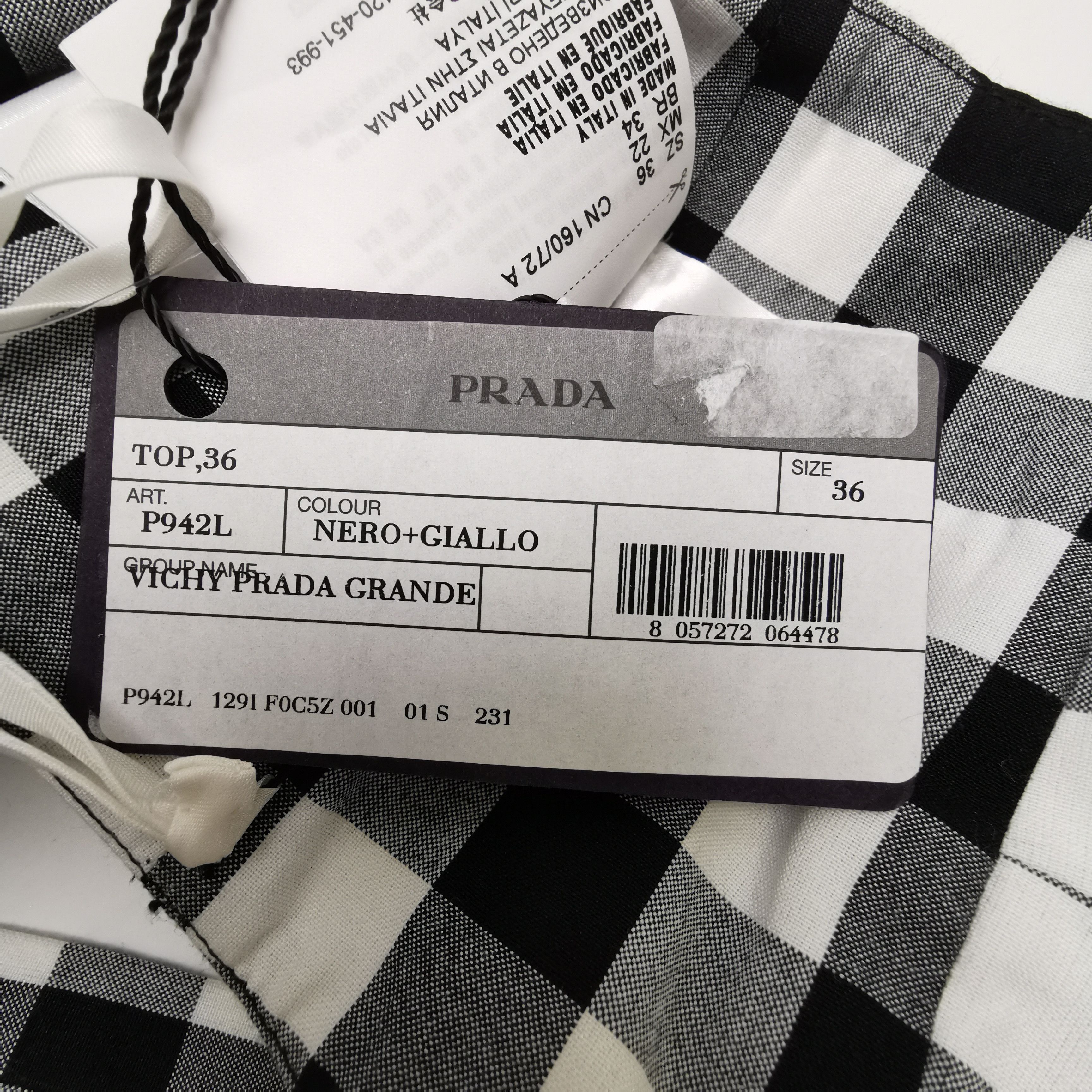 Prada Prada Gingham Check Crop Top Size 36 Size XS / US 0-2 / IT 36-38 - 9 Thumbnail