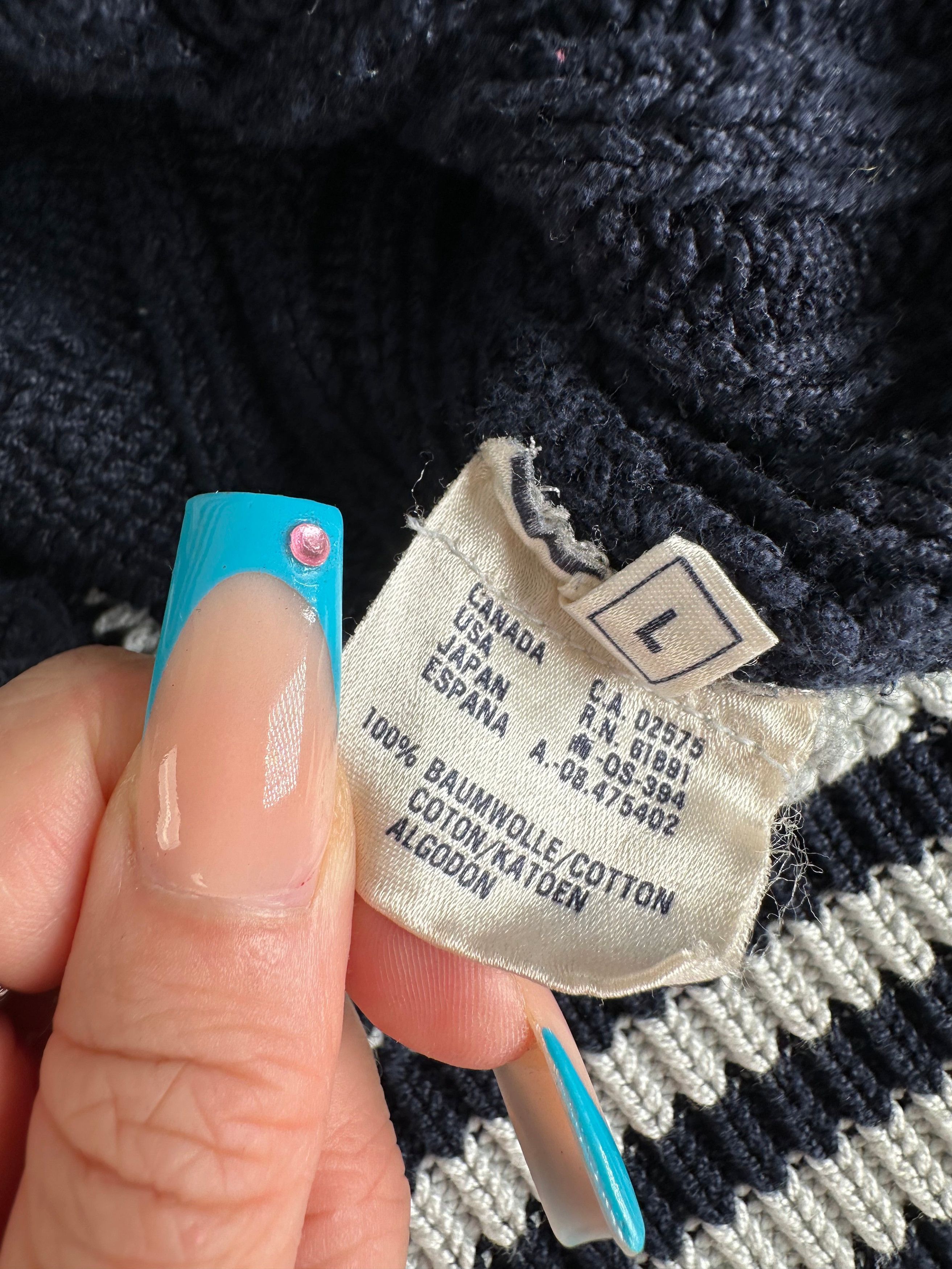 Escada Vintage Cotton Sweater Navy Size L / US 10 / IT 46 - 6 Thumbnail
