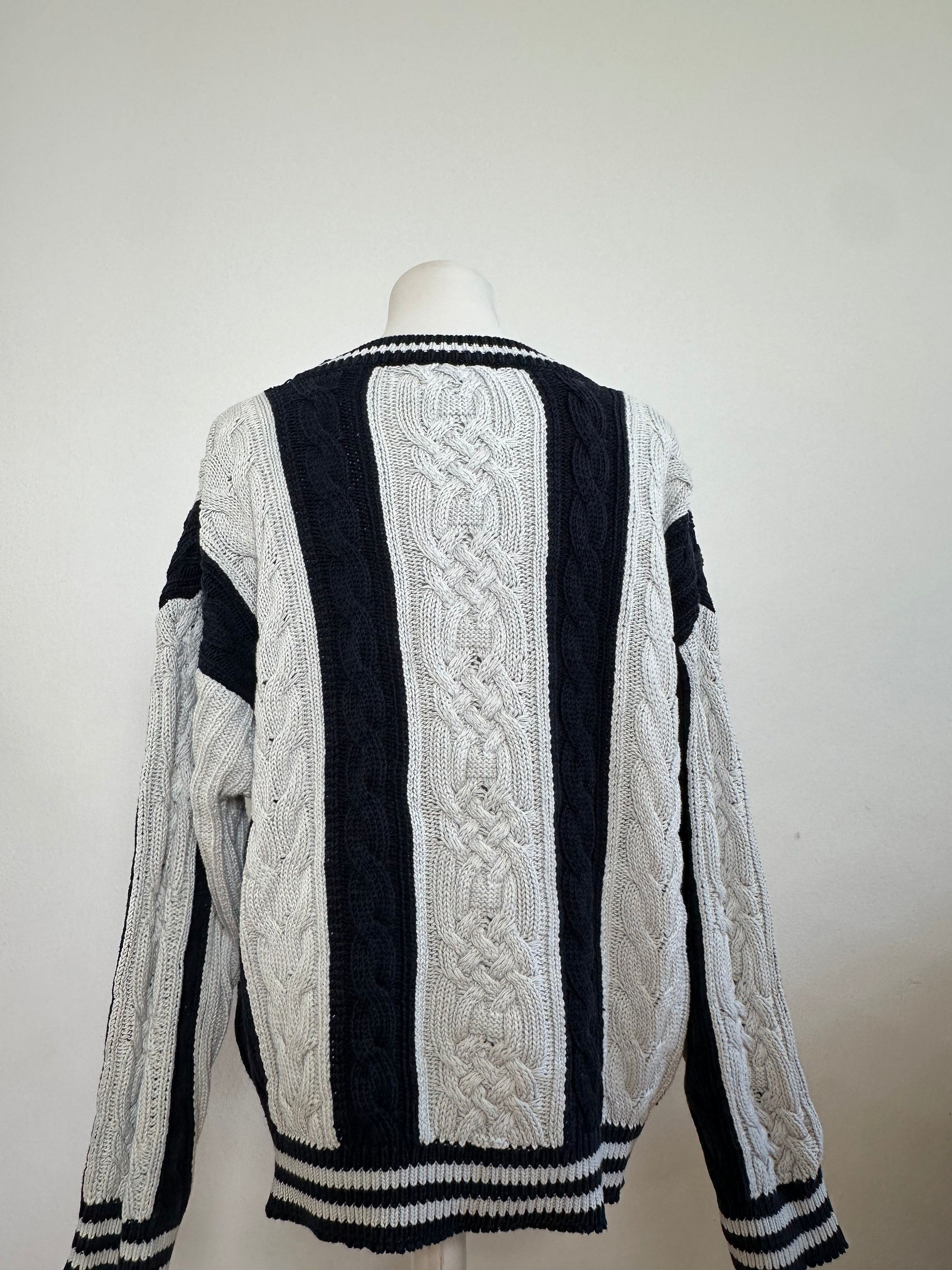 Escada Vintage Cotton Sweater Navy Size L / US 10 / IT 46 - 11 Thumbnail