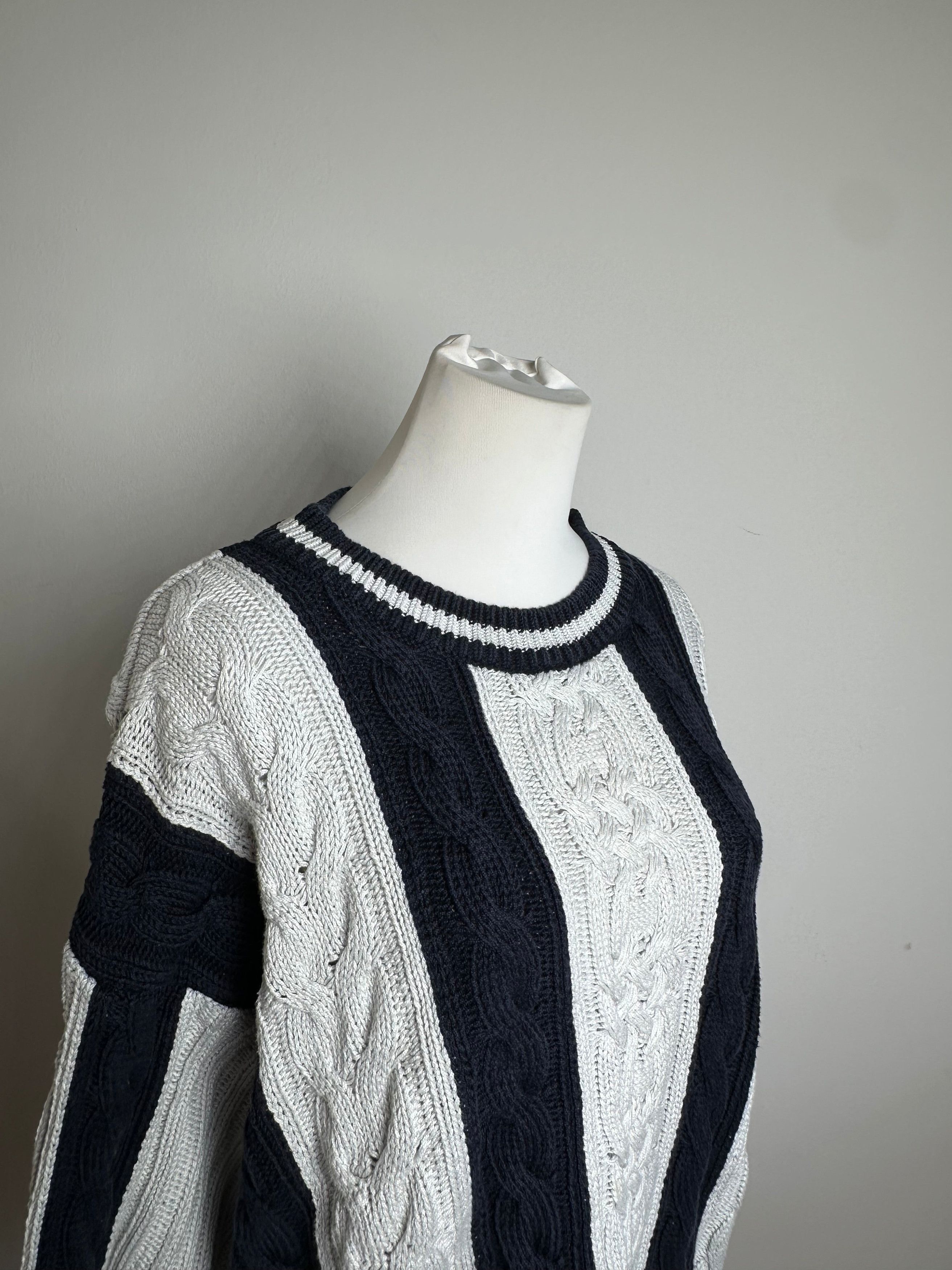 Escada Vintage Cotton Sweater Navy Size L / US 10 / IT 46 - 9 Thumbnail