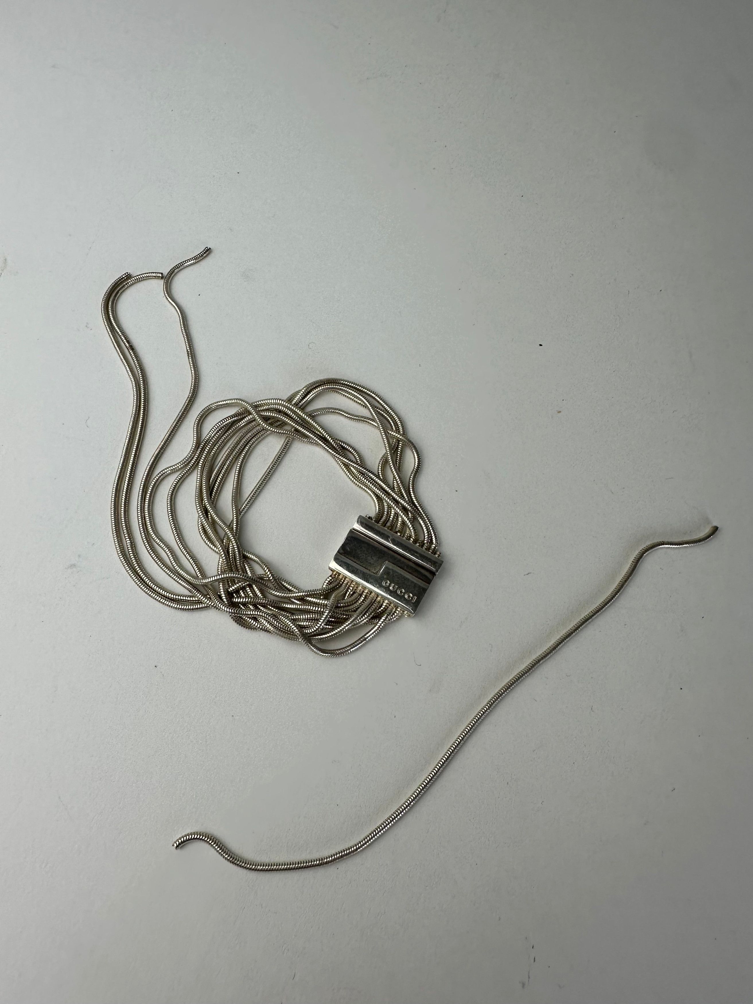 Gucci Vintage Logo Engraved Bracelet Silver Metal Size ONE SIZE - 2 Thumbnail