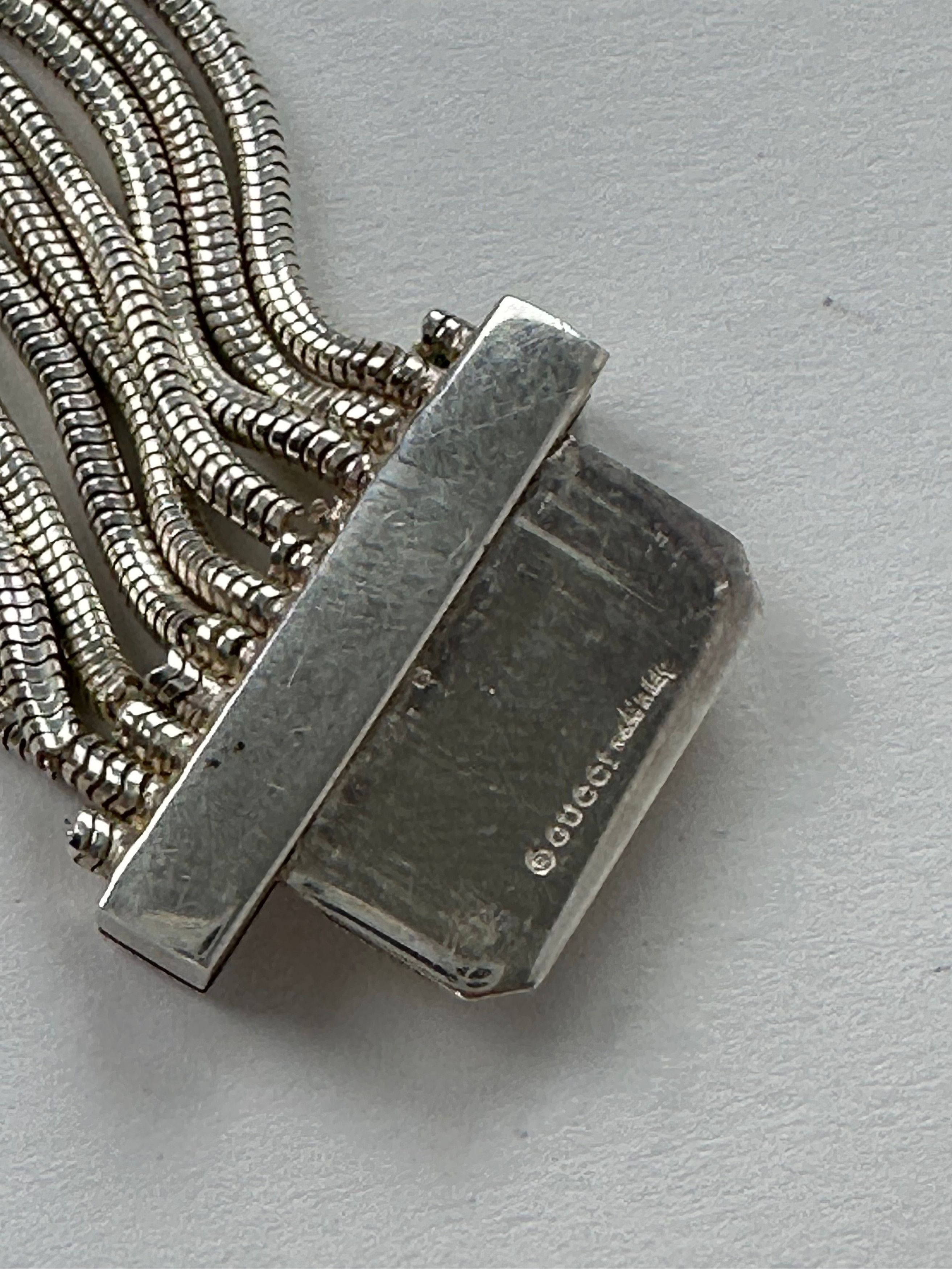 Gucci Vintage Logo Engraved Bracelet Silver Metal Size ONE SIZE - 7 Thumbnail