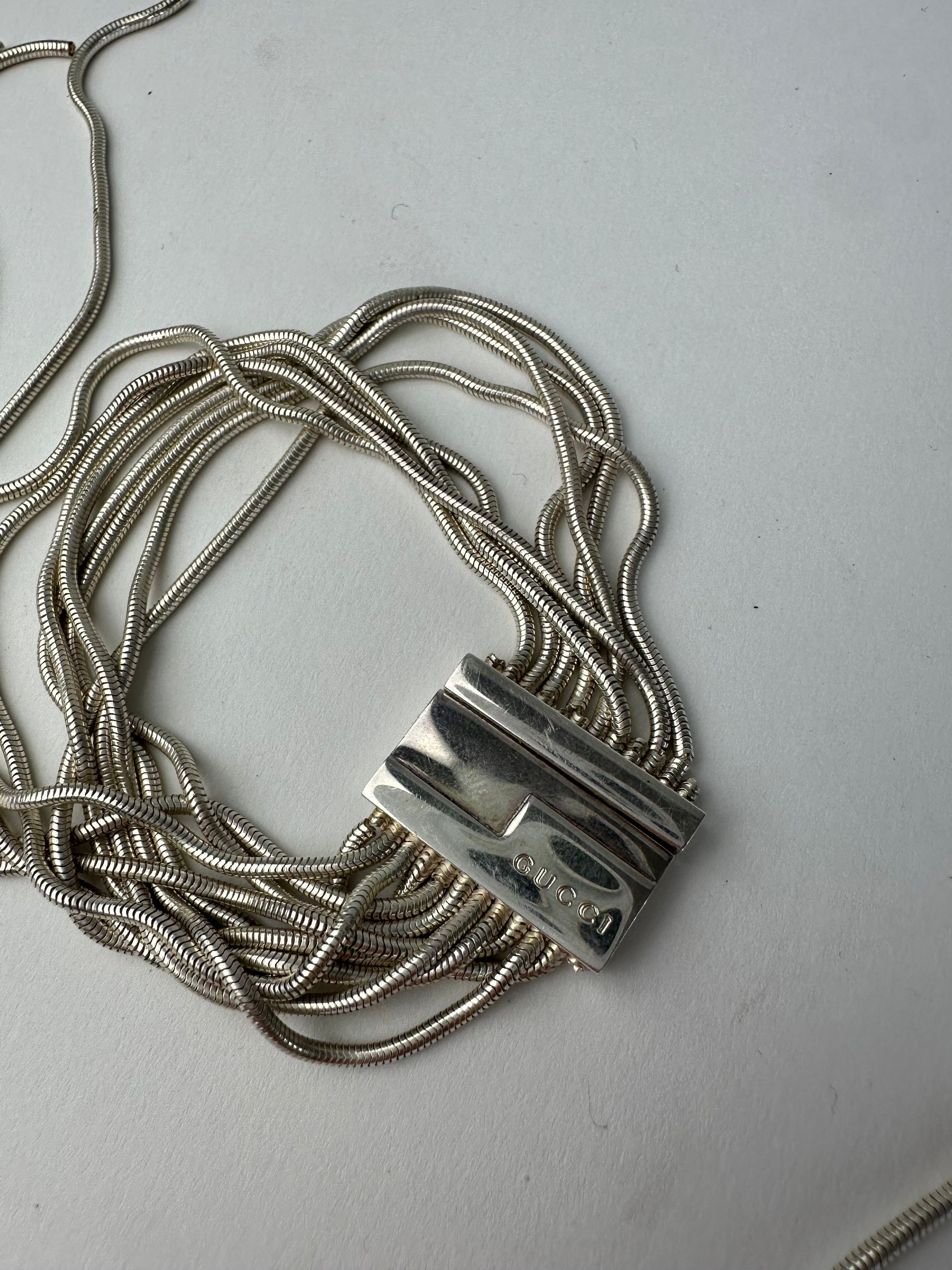 Gucci Vintage Logo Engraved Bracelet Silver Metal Size ONE SIZE - 9 Thumbnail