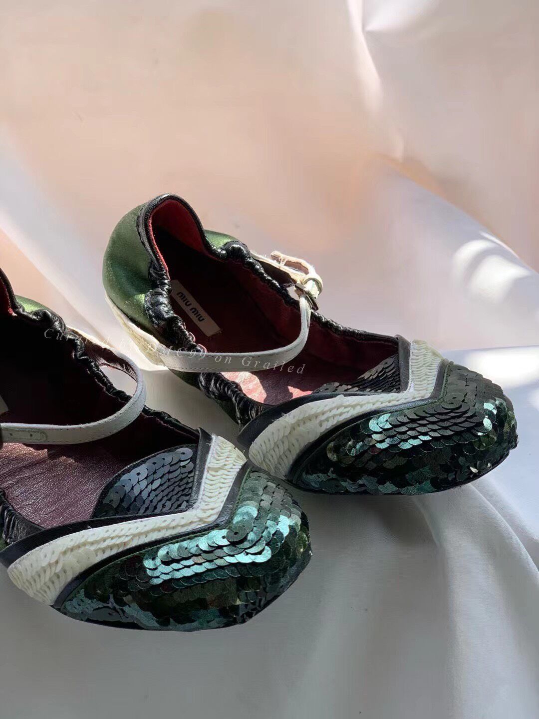 Miu Miu Miu Miu Sequin Flat Ballet Shoes Size US 4 / IT 34 - 2 Thumbnail