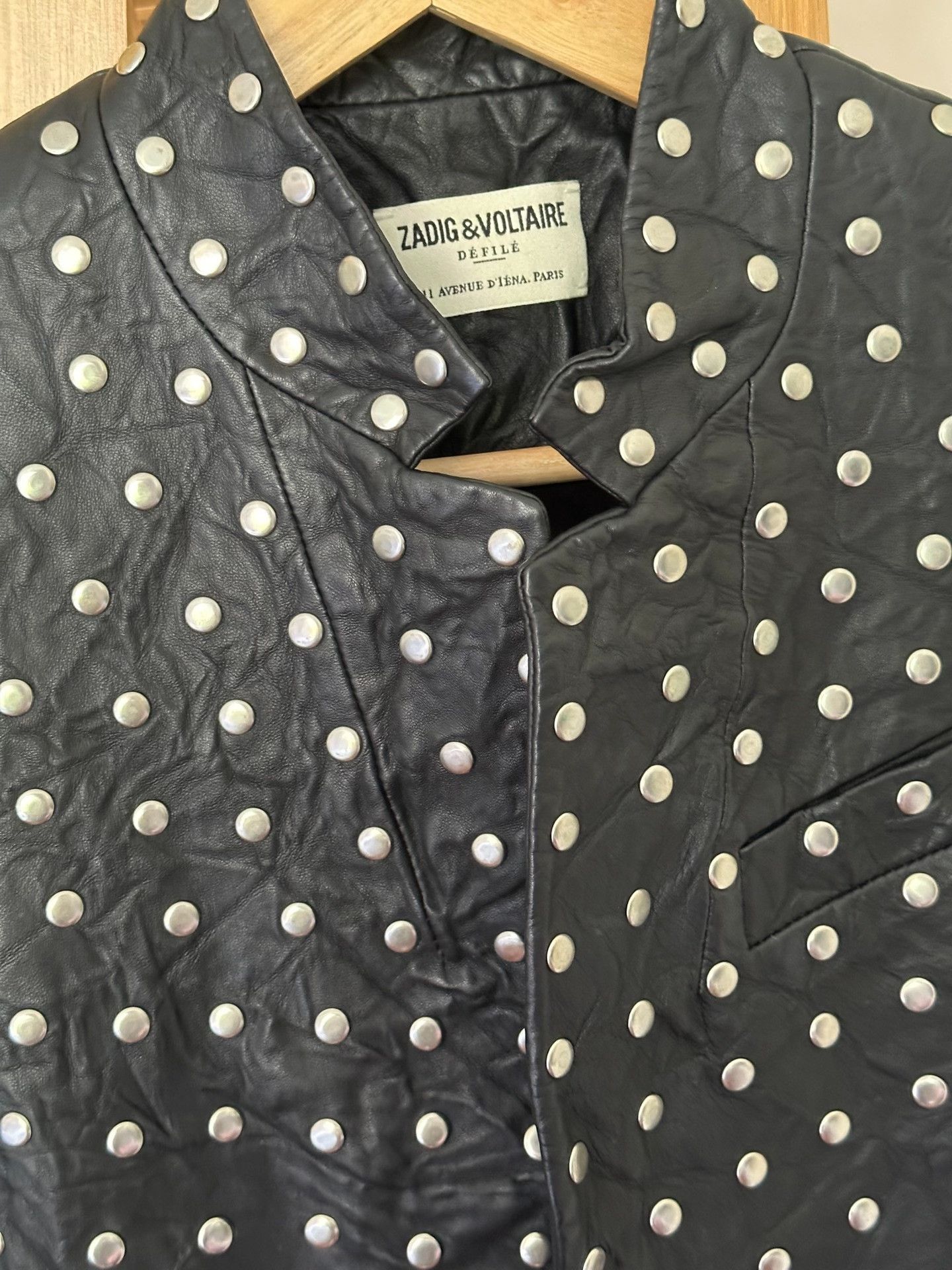 Zadig & Voltaire Zadig Voltaire Rivet Sheepskin Leather Jacket Size XS / US 0-2 / IT 36-38 - 4 Thumbnail