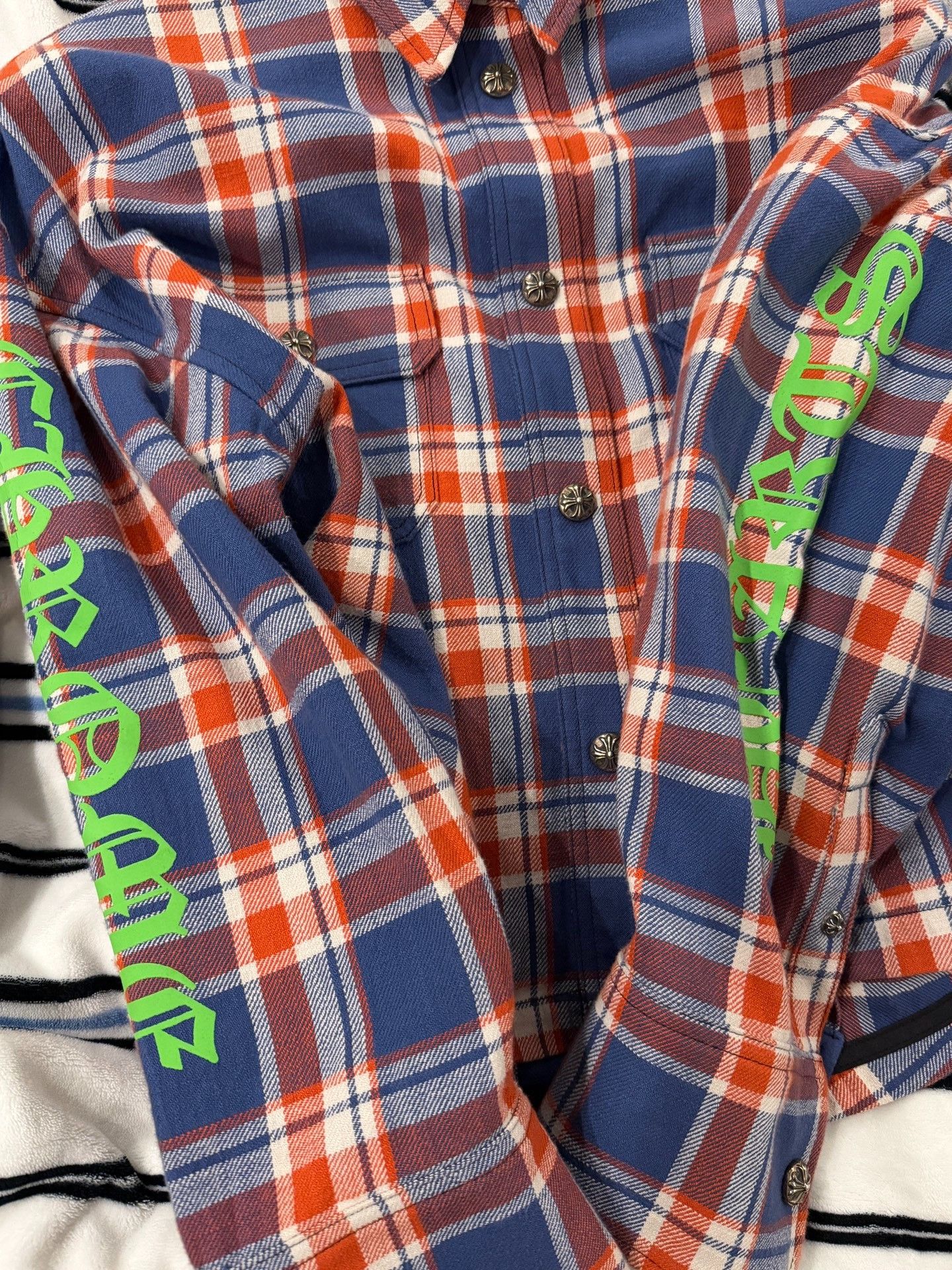 Chrome Hearts Chrome Hearts Plaid Sanskrit Shirt Size L / US 10 / IT 46 - 4 Thumbnail