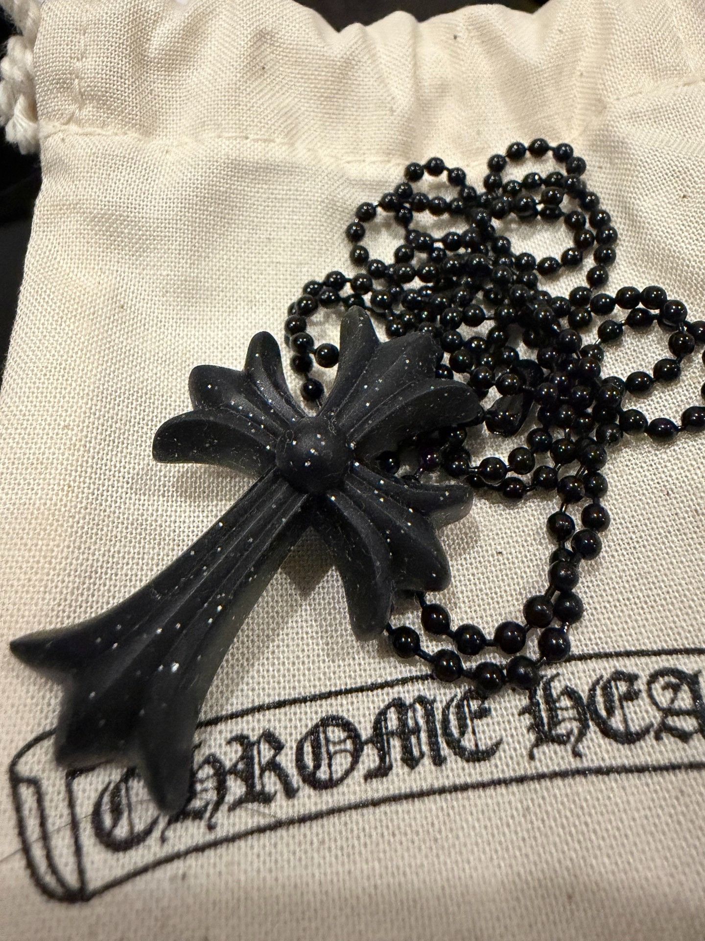 Chrome Hearts Chrome Hearts Obsidian Cross Necklace Size ONE SIZE - 2 Thumbnail