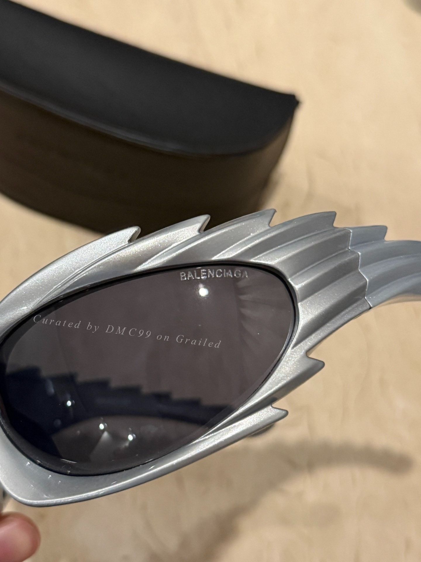 Balenciaga Balenciaga Sawtooth Silver Sunglasses Size ONE SIZE - 3 Thumbnail