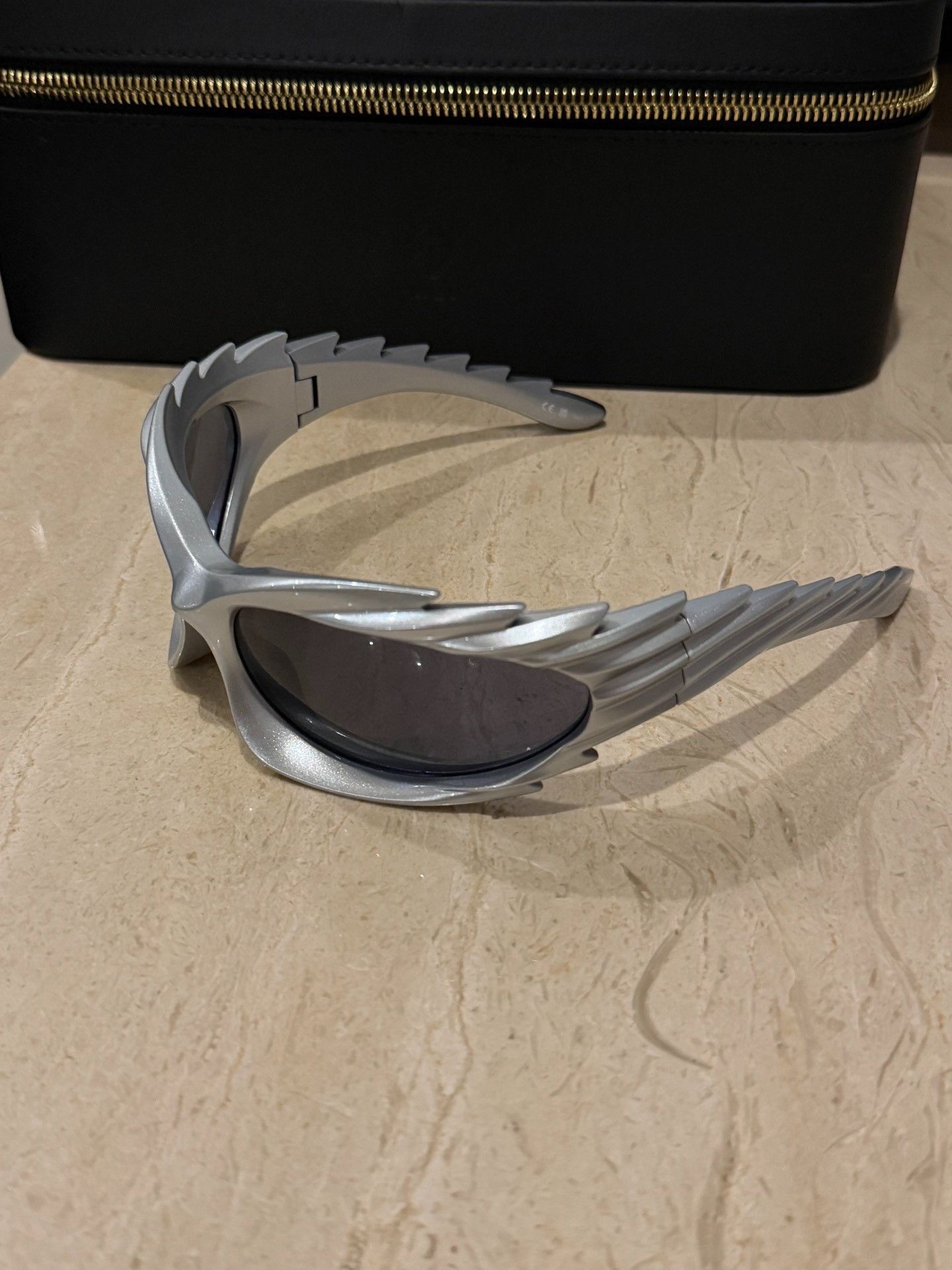 Balenciaga Balenciaga Sawtooth Silver Sunglasses Size ONE SIZE - 2 Thumbnail
