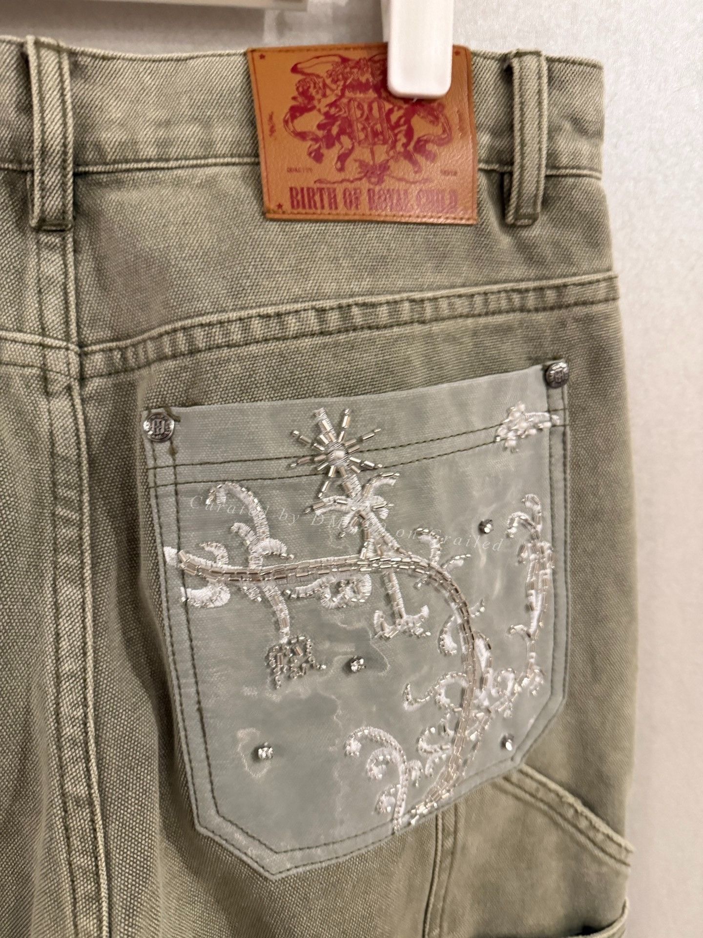 BORO Denim BORC Embroidered Royal Bead Cargo Pants Size 42" / US 20 - 6 Thumbnail
