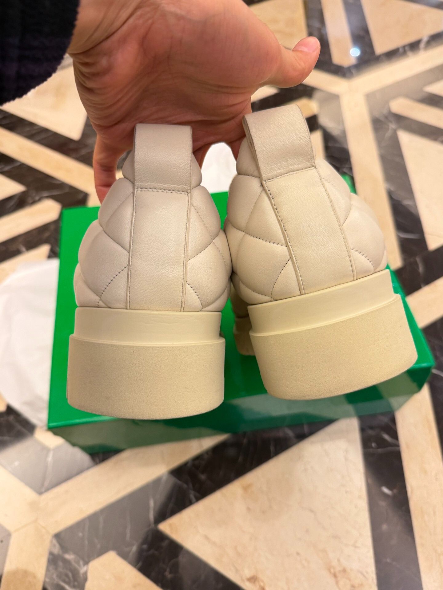 Bottega Veneta BV White Pineapple Leather Shoes Size US 9.5 / EU 42-43 - 4 Thumbnail