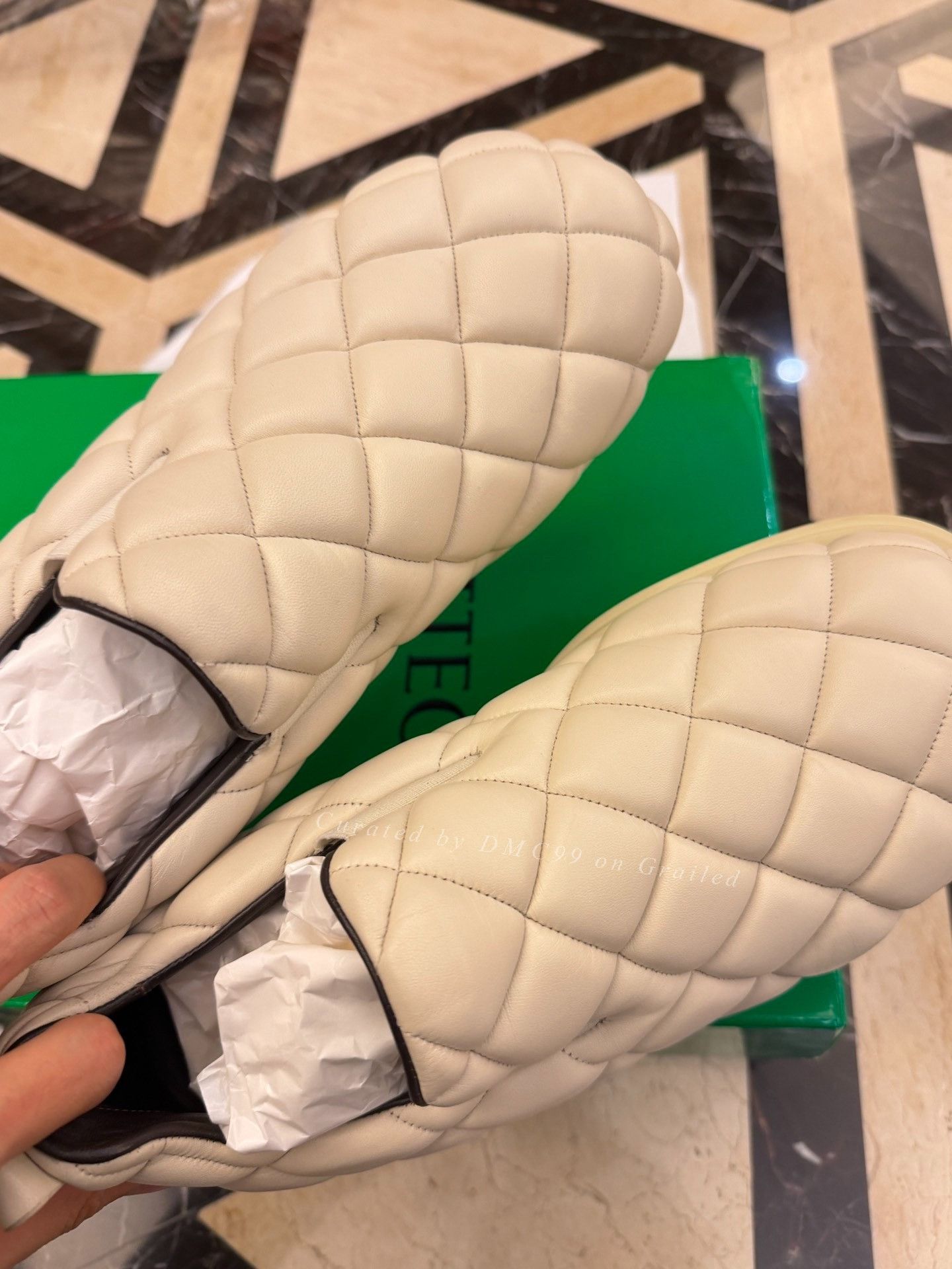 Bottega Veneta BV White Pineapple Leather Shoes Size US 9.5 / EU 42-43 - 6 Thumbnail