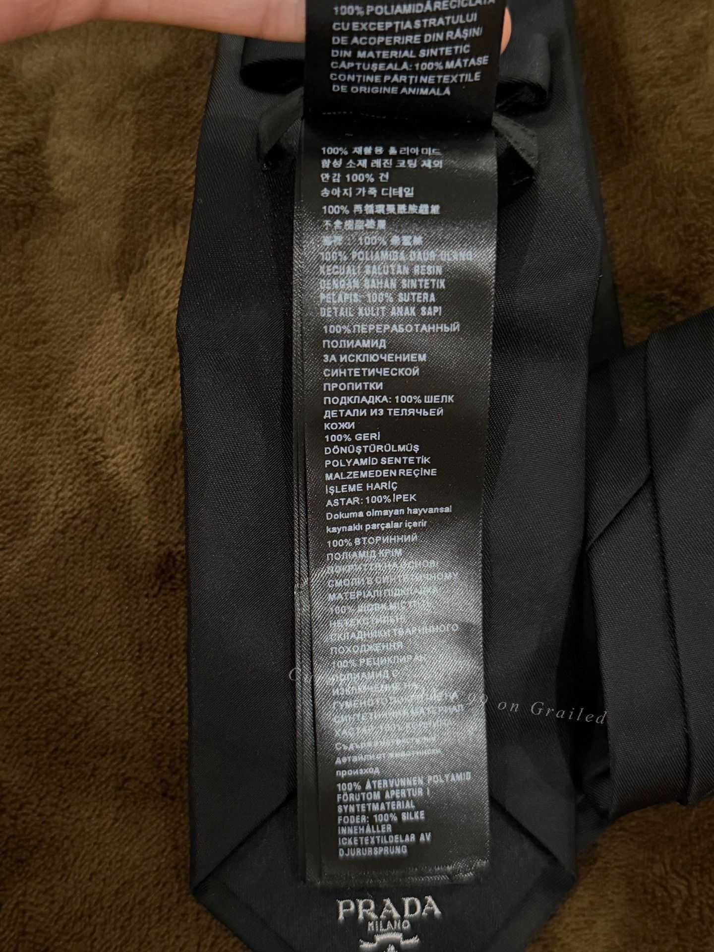 Prada Prada Black Nylon Triangle Logo Tie Size ONE SIZE - 4 Thumbnail