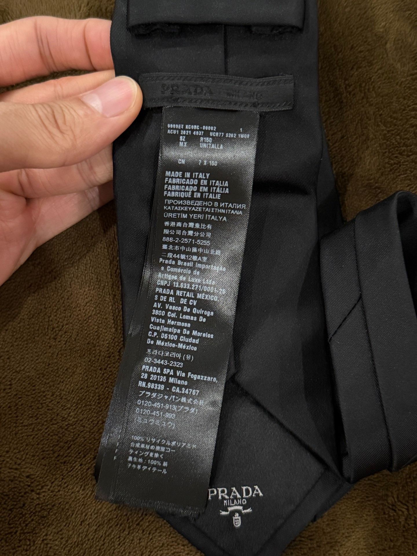 Prada Prada Black Nylon Triangle Logo Tie Size ONE SIZE - 3 Thumbnail