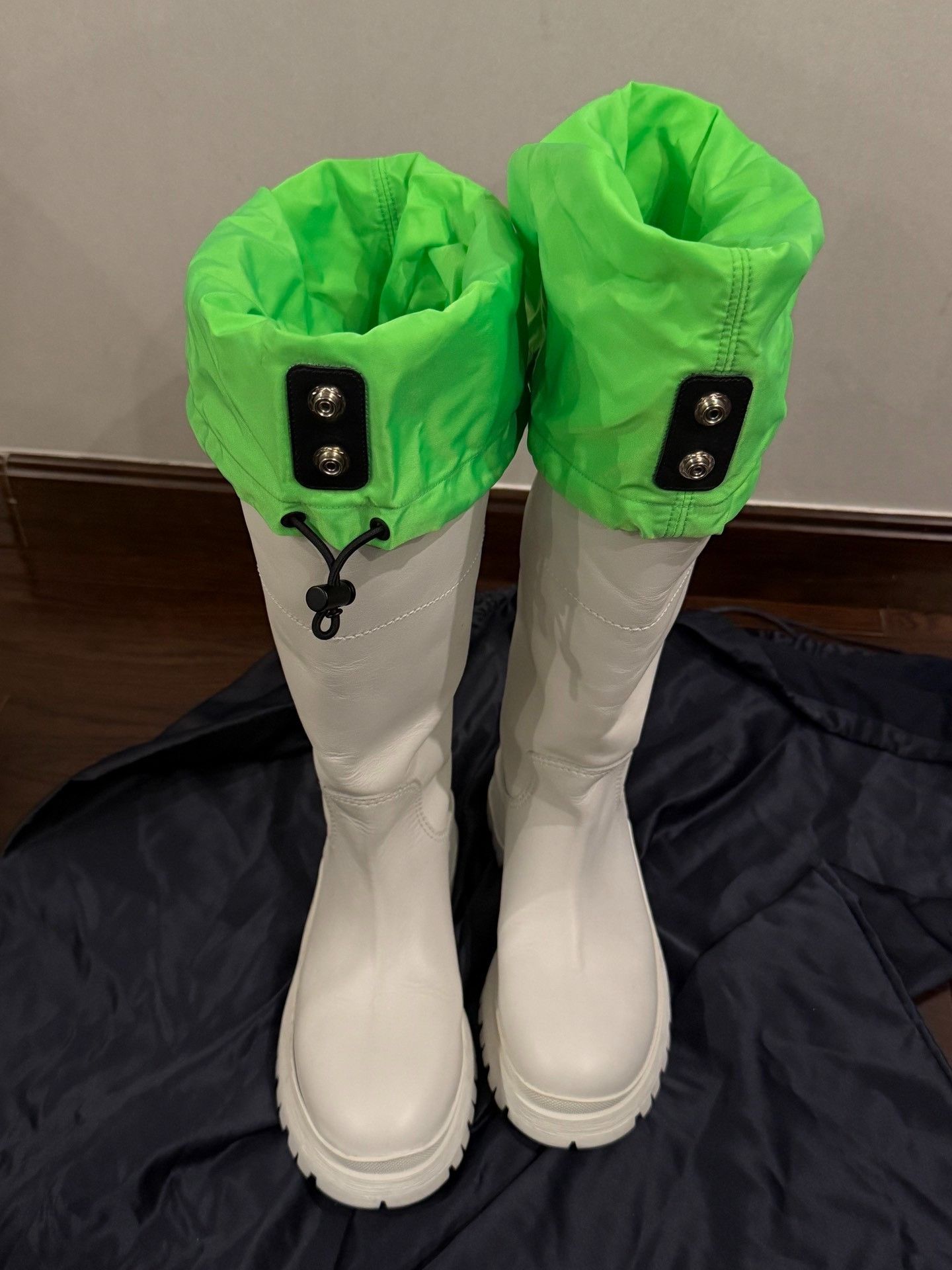 Prada Prada Runway White Leather Detachable Boots Size US 6 / IT 36 - 3 Thumbnail