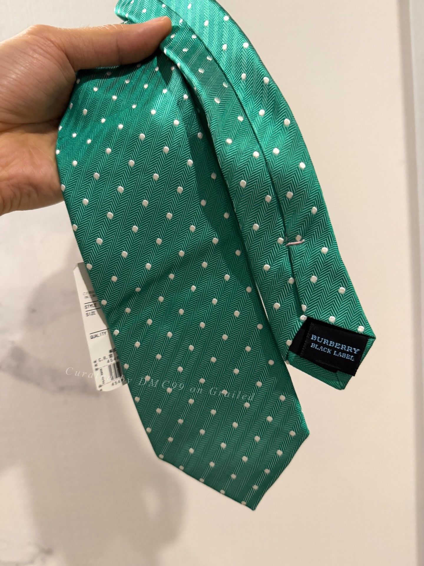 Burberry Burberry Green Polka Dot Tie Size ONE SIZE - 2 Thumbnail