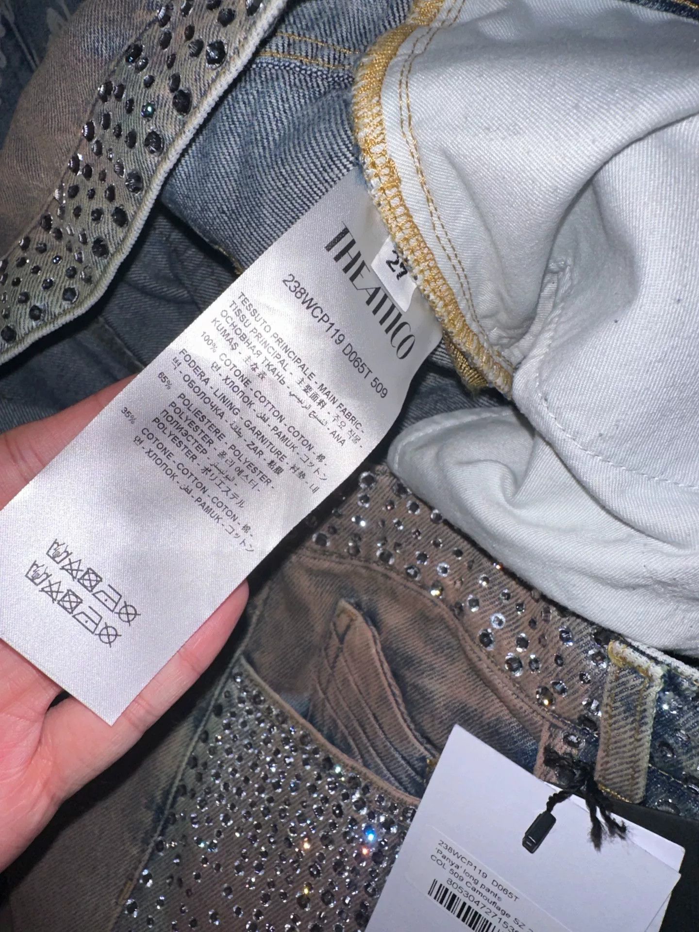 The Attico The Attico Rhinestone Embellished Jeans Size 27" / US 4 / IT 40 - 6 Thumbnail