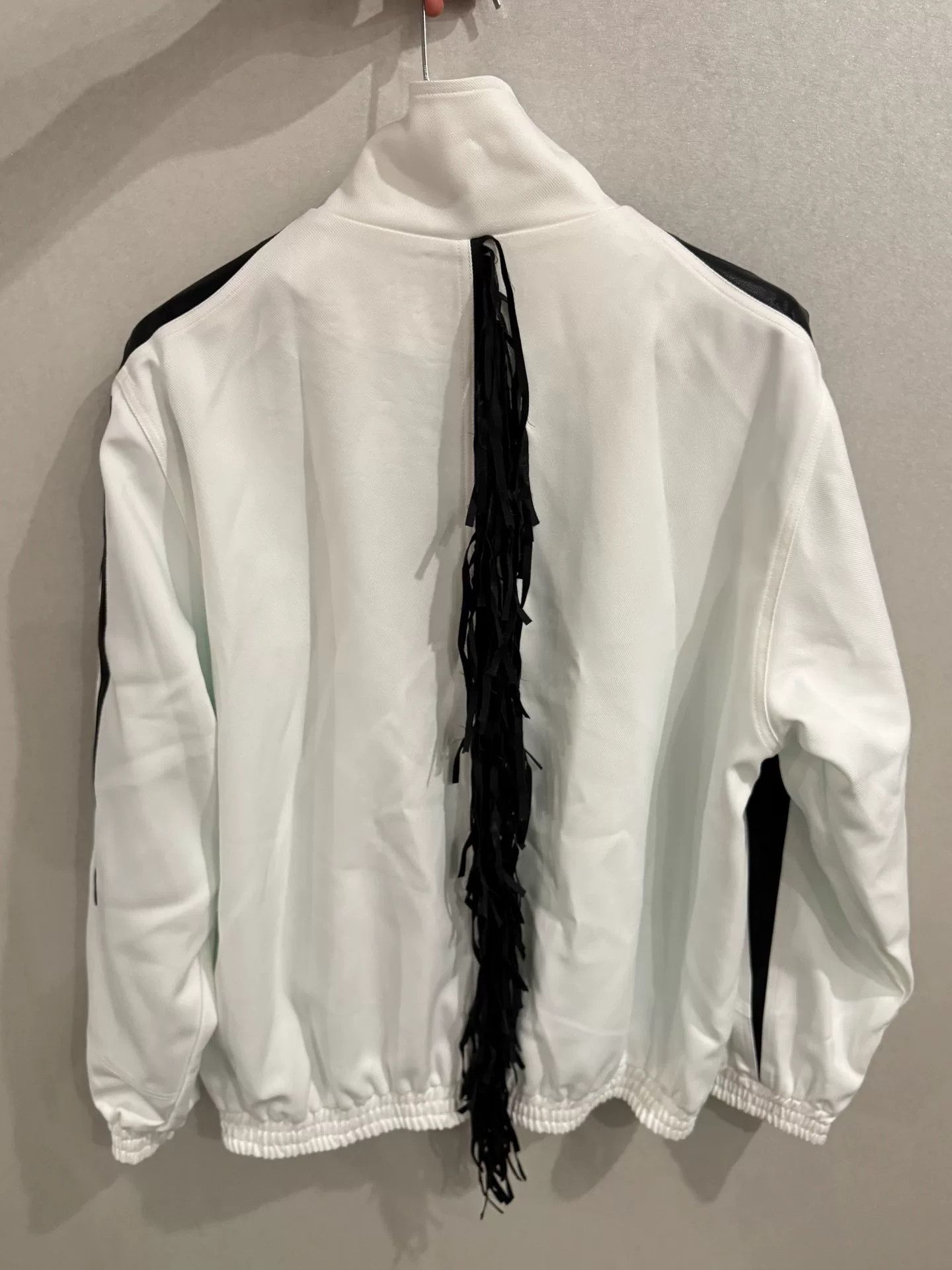 Only The Blind Blind No Plan White Leather Patchwork Fringe Sport Jacket Size US M / EU 48-50 / 2 - 2 Thumbnail