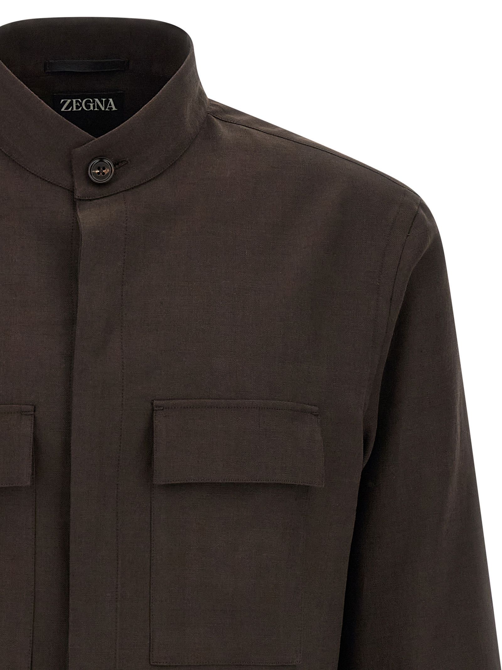 Ermenegildo Zegna 'Oasi lino' overshirt Size US M / EU 48-50 / 2 - 3 Thumbnail