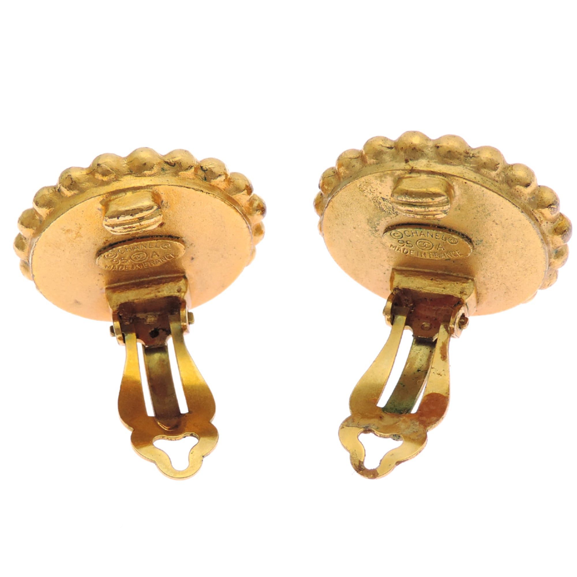Chanel Chanel Coco Mark Women's Earrings, GP Black Size ONE SIZE - 4 Thumbnail