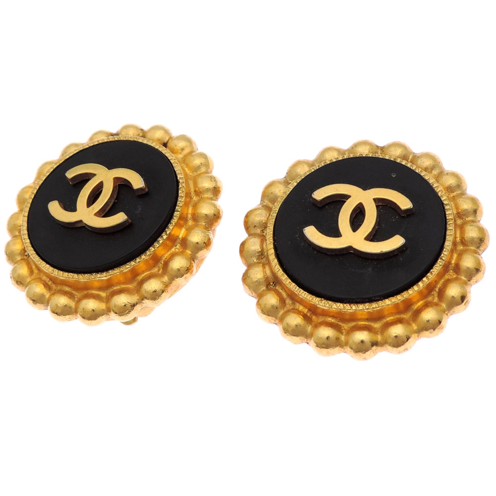 Chanel Chanel Coco Mark Women's Earrings, GP Black Size ONE SIZE - 2 Thumbnail