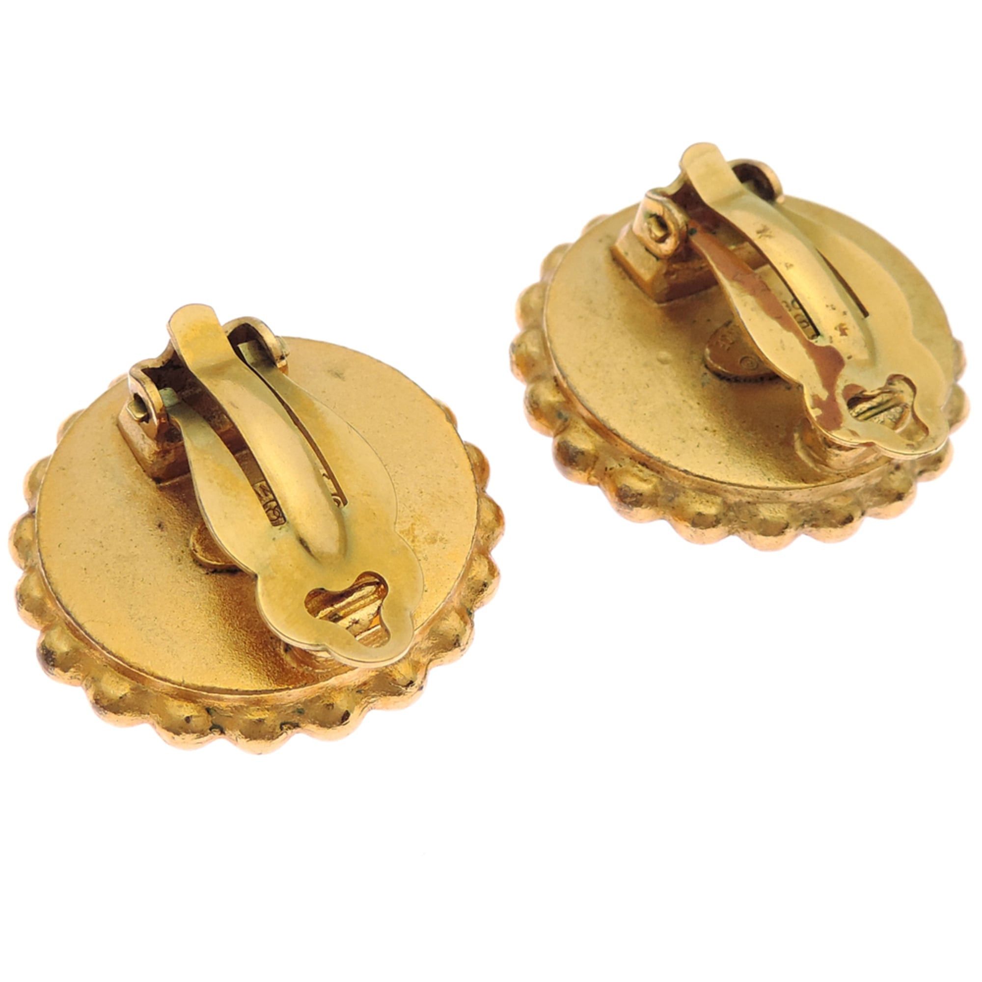 Chanel Chanel Coco Mark Women's Earrings, GP Black Size ONE SIZE - 3 Thumbnail