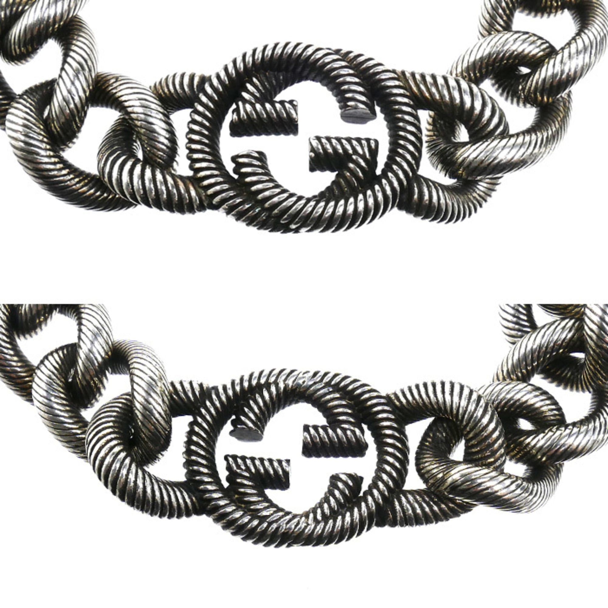 Gucci GUCCI Sterling Silver 925 Interlocking G Arabesque Bracelet, 122g, 21cm, Men's Size ONE SIZE - 2 Thumbnail