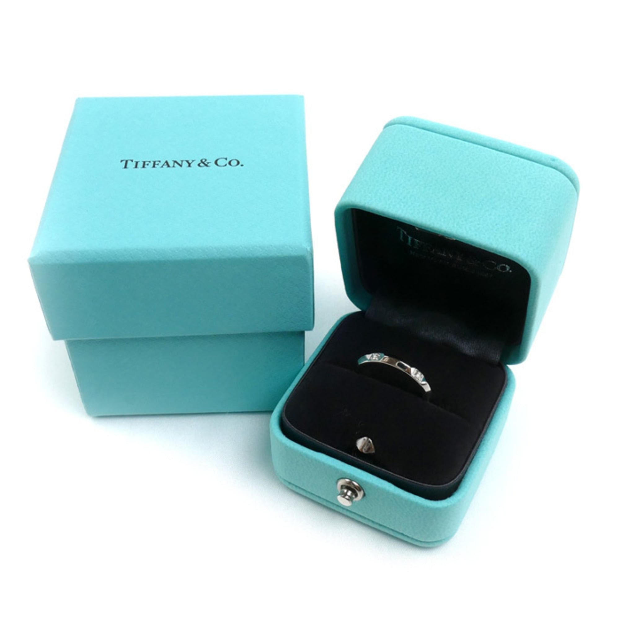 Tiffany & Co. TIFFANY&Co. Tiffany & Co. Pt950 Platinum True Band Ring with Diamonds, 4.3g, Women's Size ONE SIZE - 8 Thumbnail
