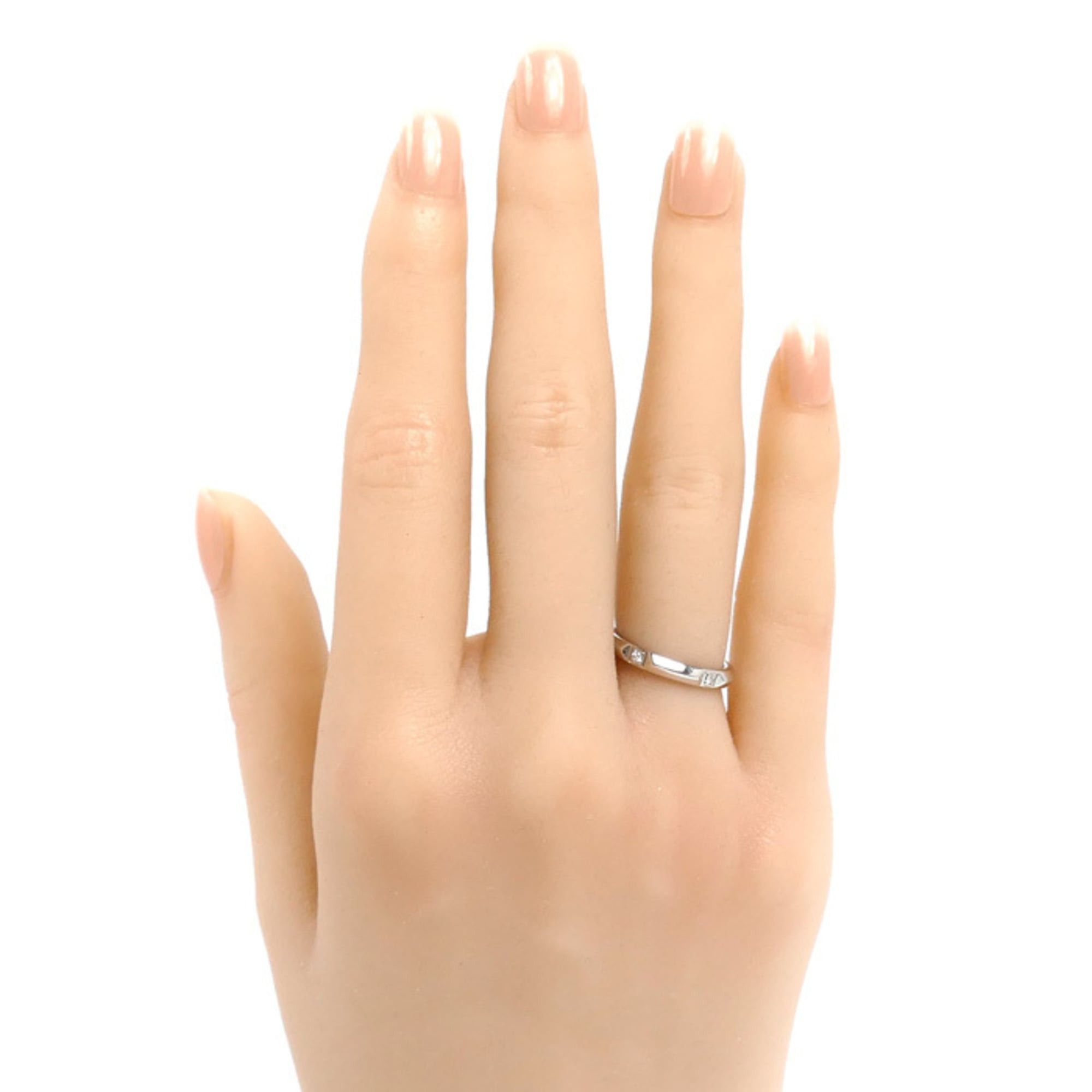 Tiffany & Co. TIFFANY&Co. Tiffany & Co. Pt950 Platinum True Band Ring with Diamonds, 4.3g, Women's Size ONE SIZE - 7 Thumbnail