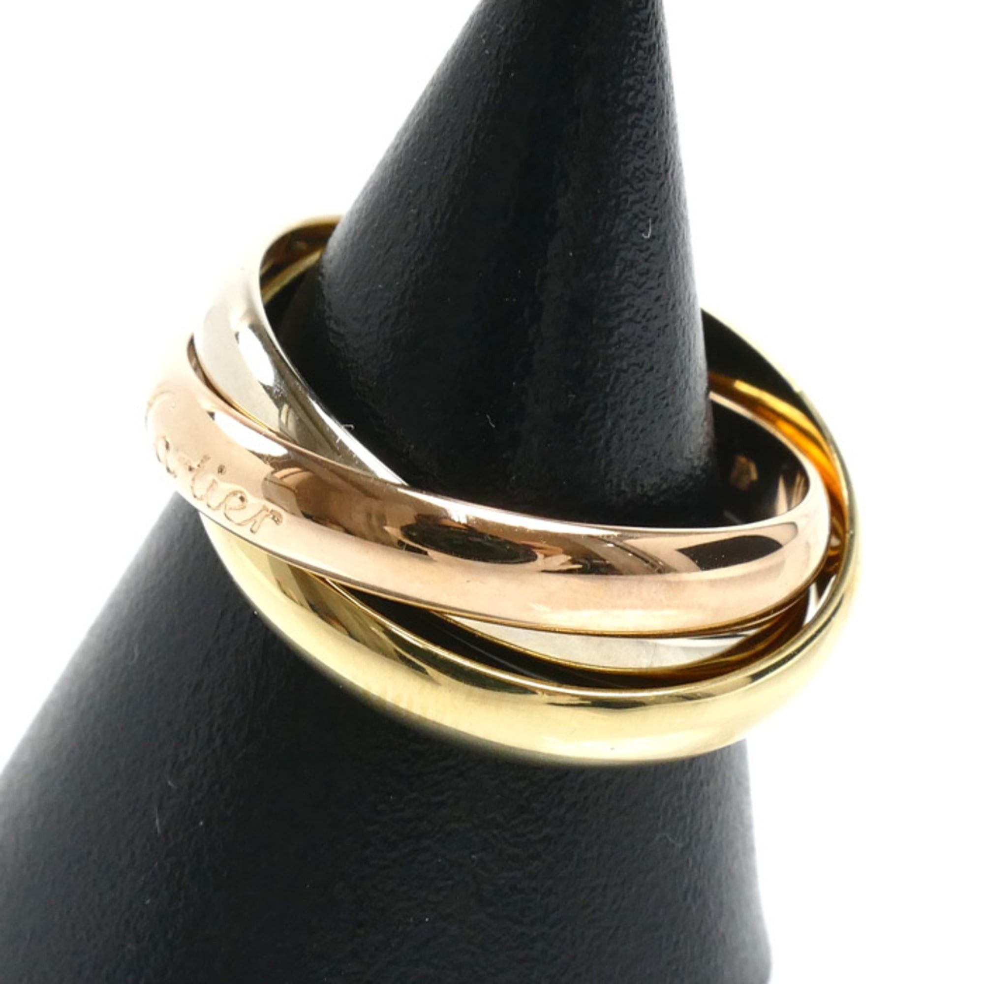 Cartier Cartier 18K Yellow Gold Pink White Les Must de Trinity Ring, Size 56, 8.9g, Women's Size ONE SIZE - 2 Thumbnail