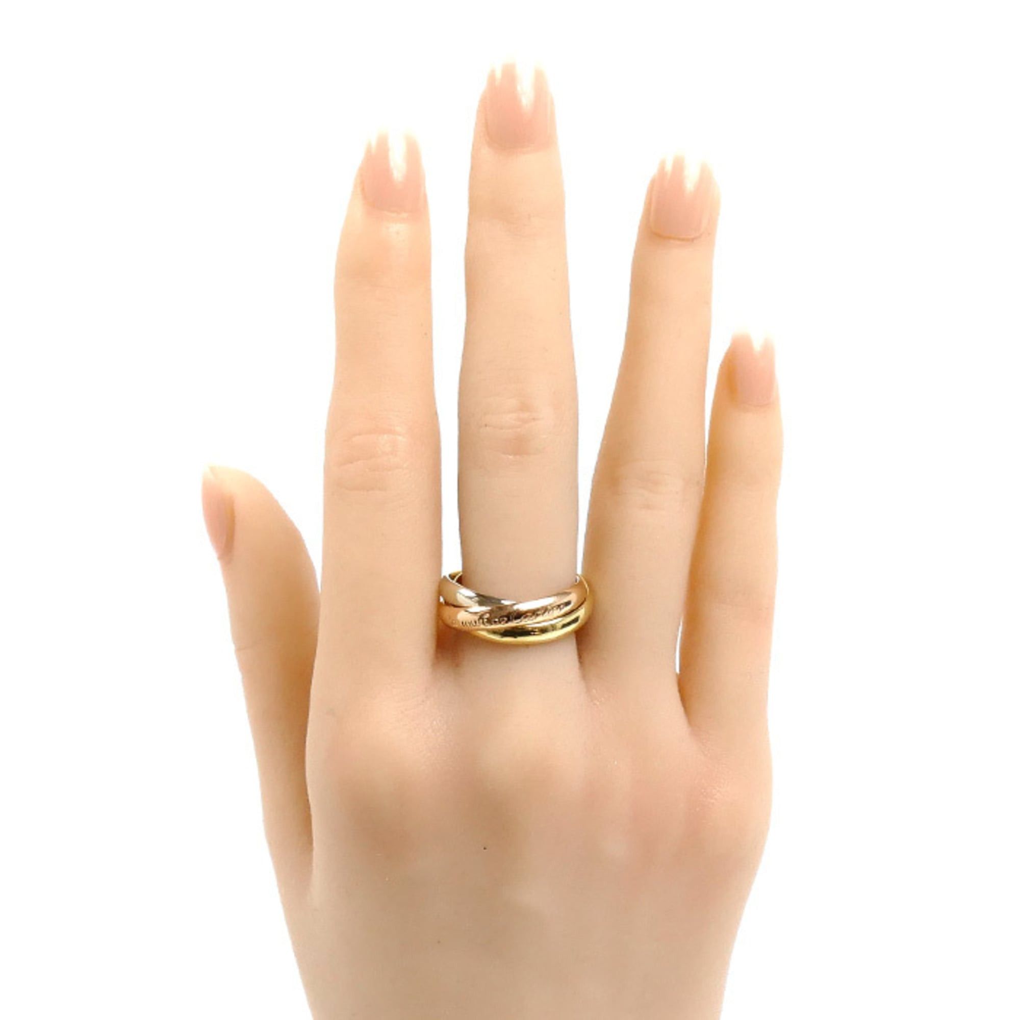 Cartier Cartier 18K Yellow Gold Pink White Les Must de Trinity Ring, Size 56, 8.9g, Women's Size ONE SIZE - 6 Thumbnail