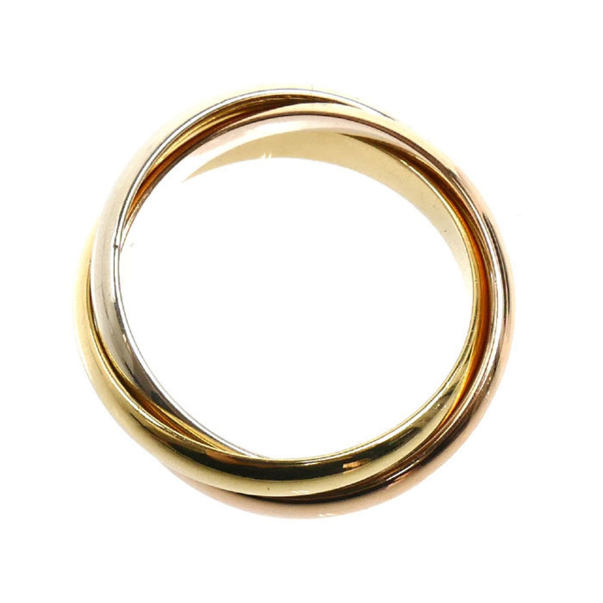 Cartier Cartier 18K Yellow Gold Pink White Les Must de Trinity Ring, Size 56, 8.9g, Women's Size ONE SIZE - 3 Thumbnail