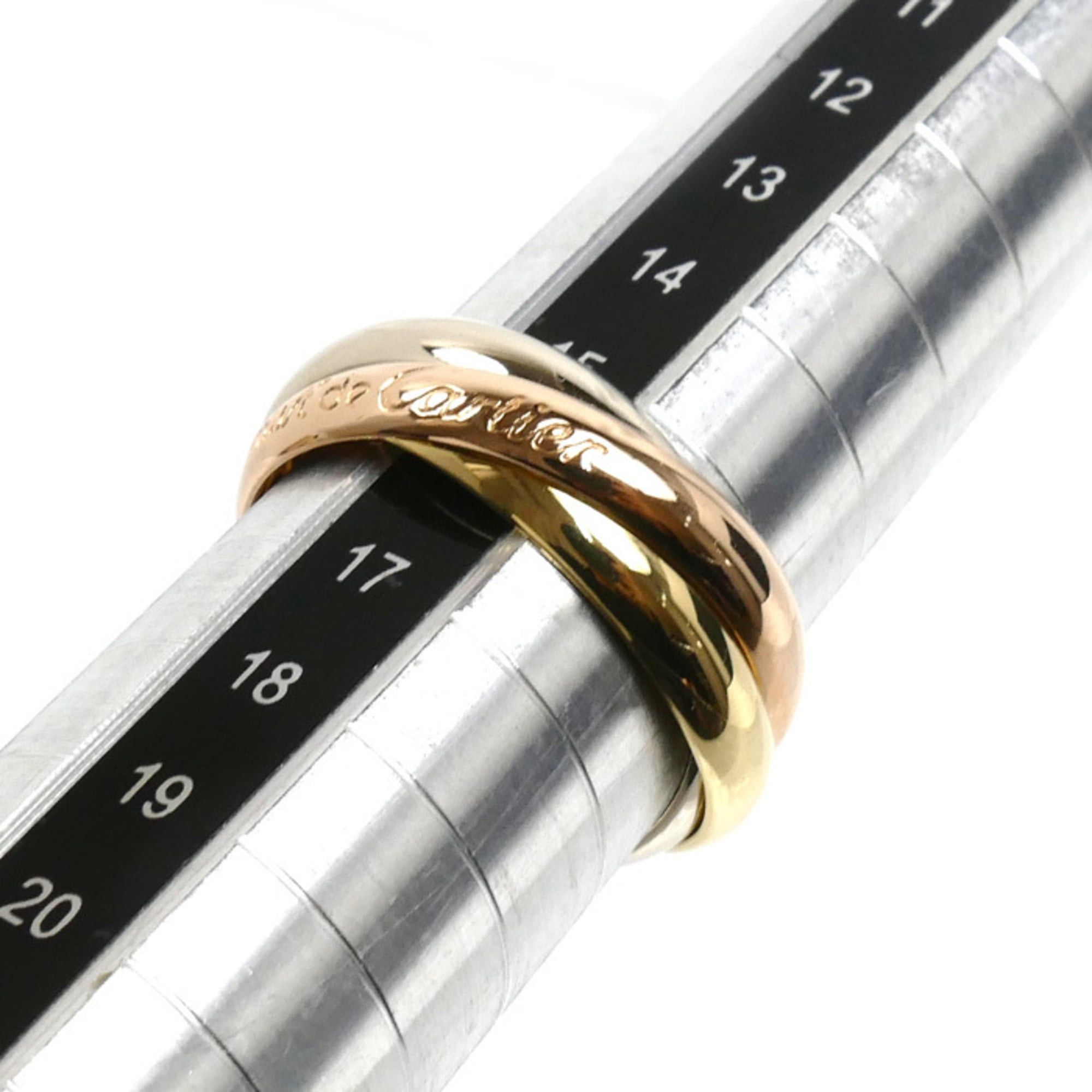 Cartier Cartier 18K Yellow Gold Pink White Les Must de Trinity Ring, Size 56, 8.9g, Women's Size ONE SIZE - 5 Thumbnail