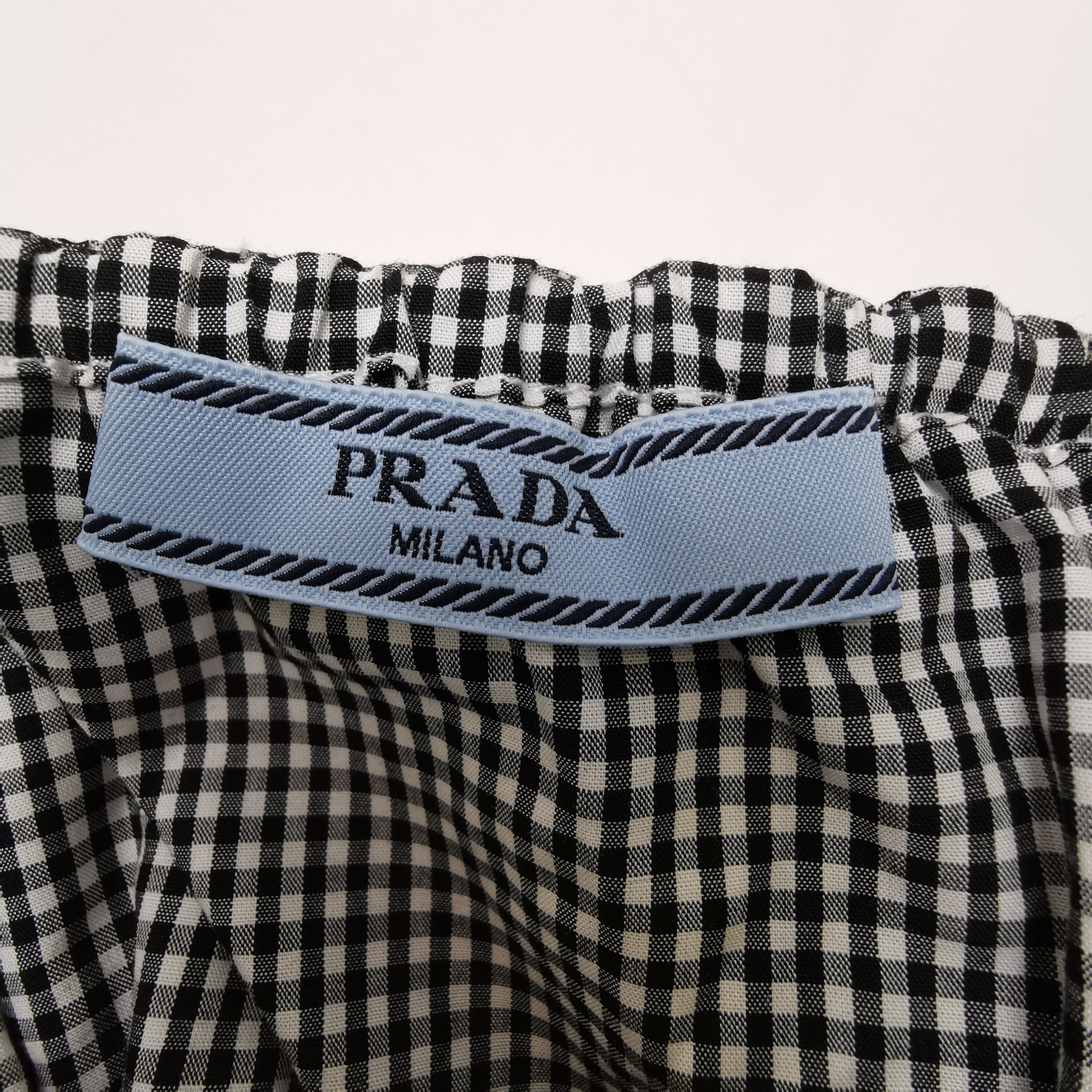 Prada Prada Gingham Logo Tube Crop Top Size 38 Size XS / US 0-2 / IT 36-38 - 5 Thumbnail