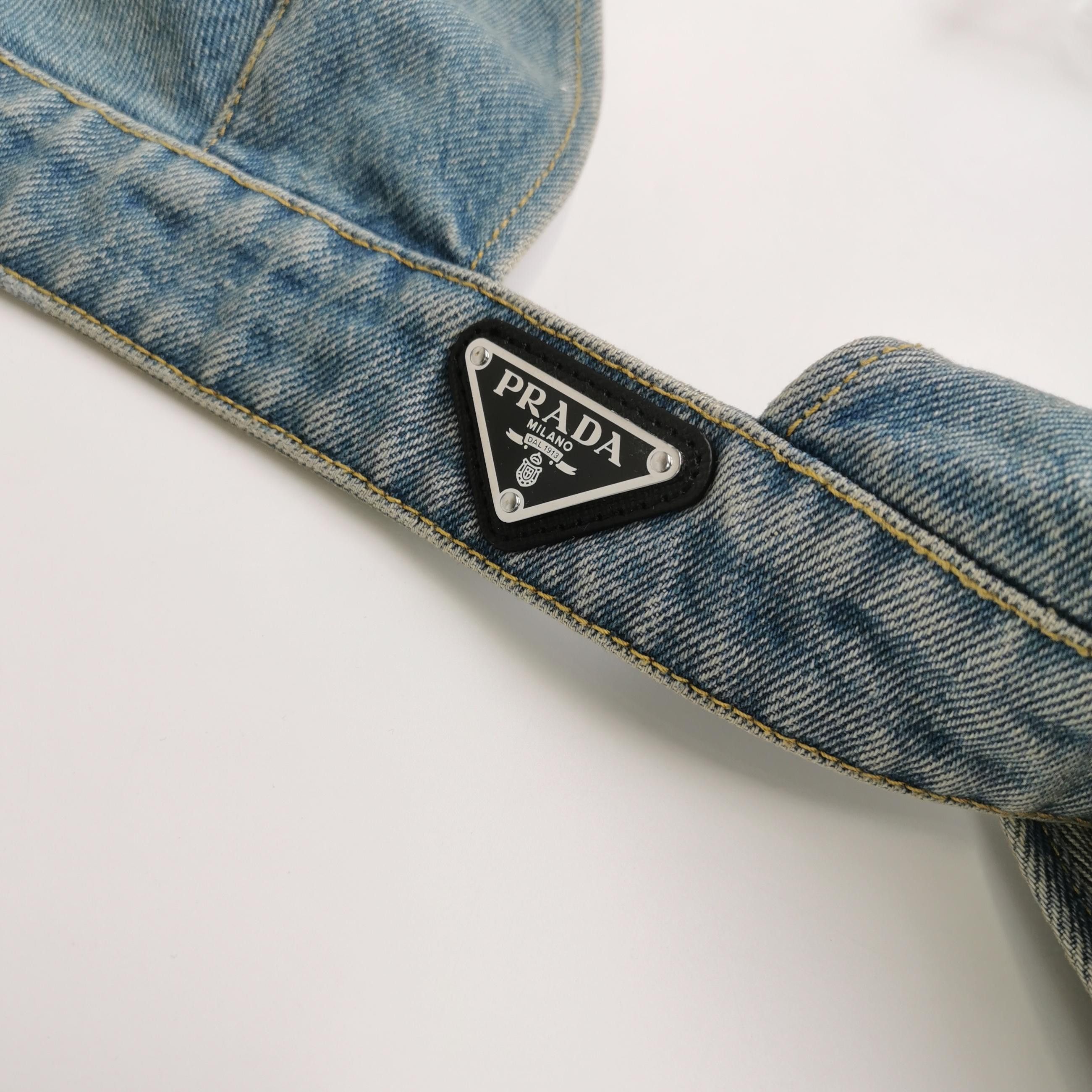 Prada Prada Logo Denim Crop Top Size 36 Size XS / US 0-2 / IT 36-38 - 3 Thumbnail