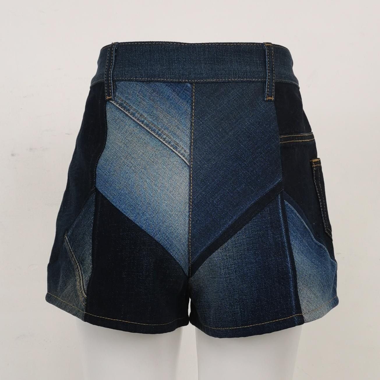 Prada Prada Patchwork Denim Shorts Size 26 Size 26" / US 2 / IT 38 - 2 Thumbnail
