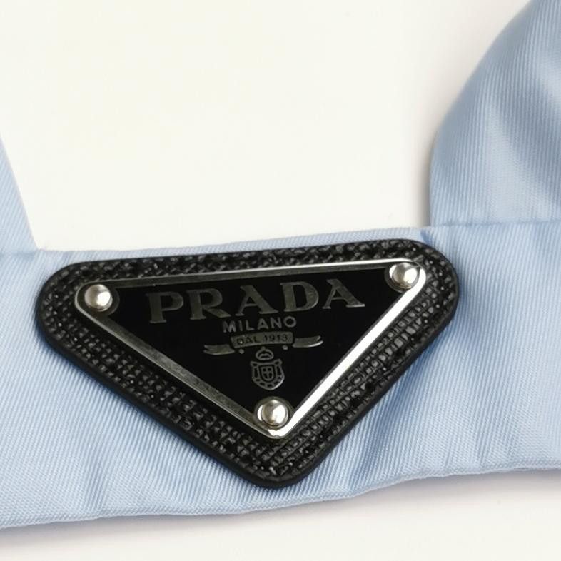Prada Prada Light Blue Re-Nylon Triangle Logo Crop Top Size 42 Size M / US 6-8 / IT 42-44 - 3 Thumbnail