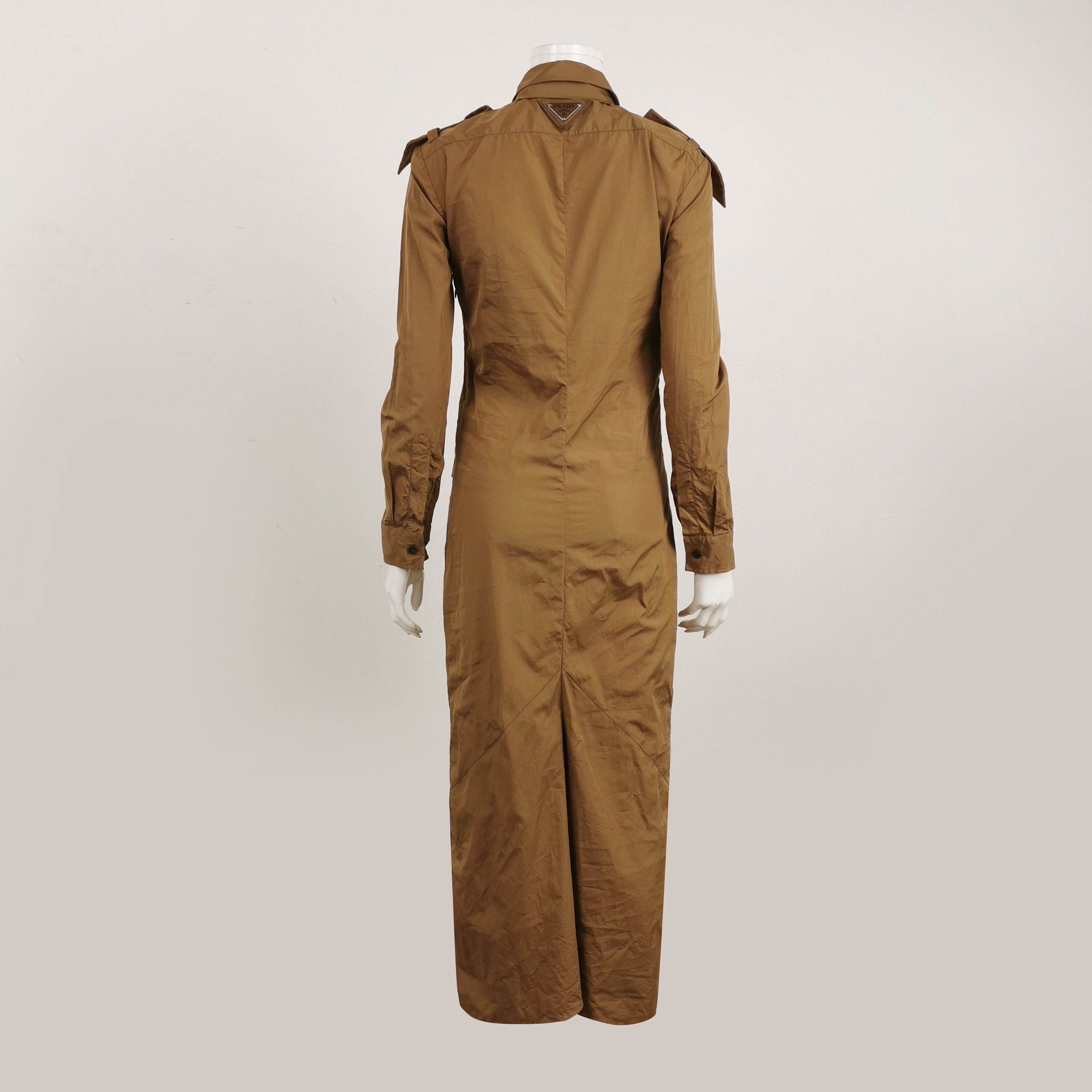 Prada Prada Solid Cotton Collared Maxi Dress Size 36 Size XS / US 0-2 / IT 36-38 - 2 Thumbnail