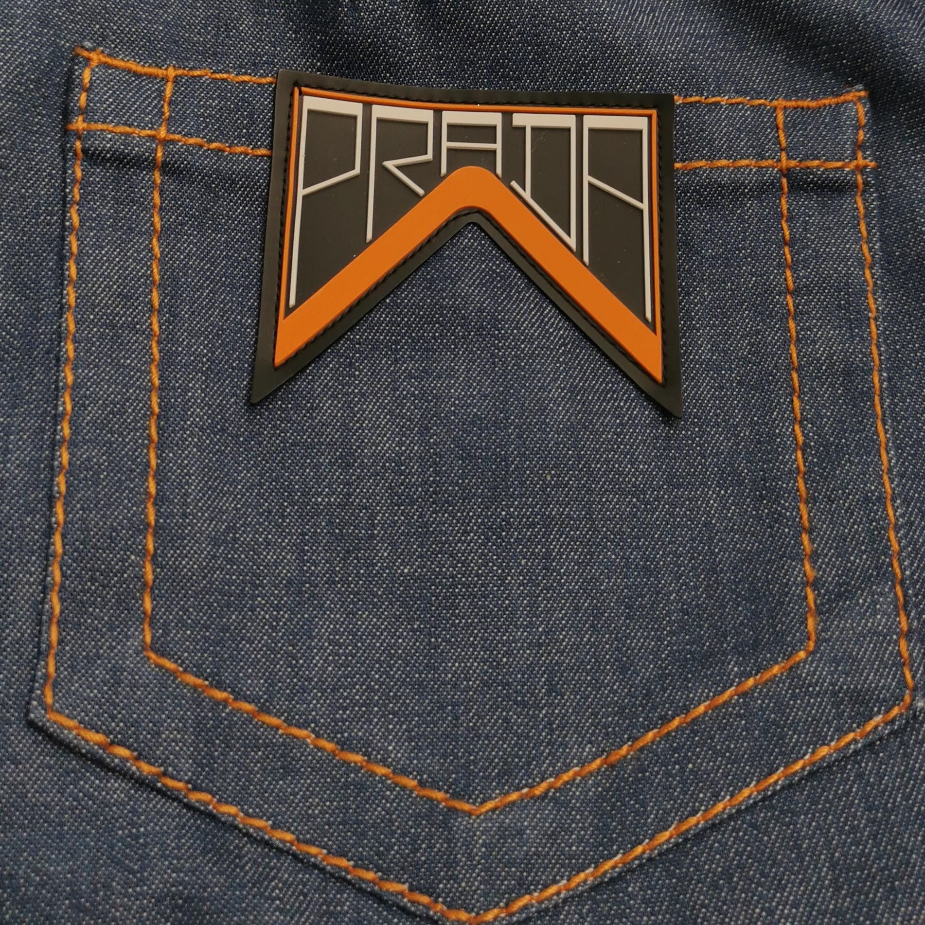 Prada Prada Logo Denim Mini Skirt IT 40 Size 27" / US 4 / IT 40 - 3 Thumbnail