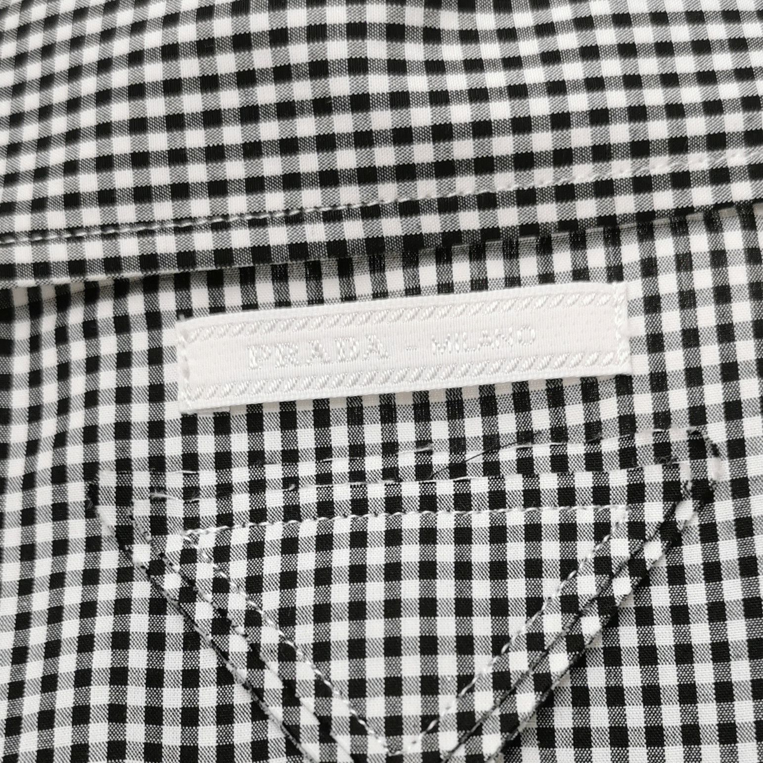 Prada Prada Gingham Ruffle Button Up Shirt Size 40 Size S / US 4 / IT 40 - 3 Thumbnail