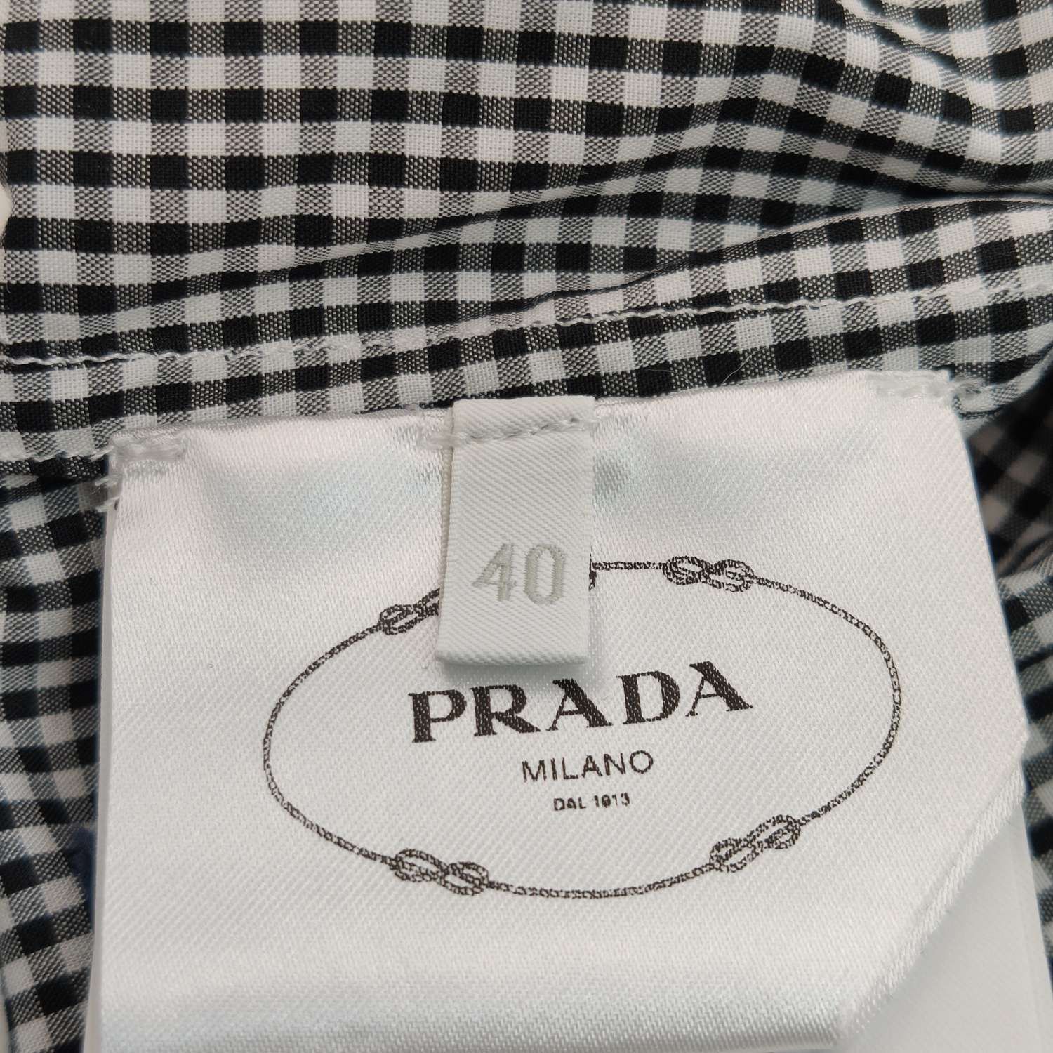 Prada Prada Gingham Ruffle Button Up Shirt Size 40 Size S / US 4 / IT 40 - 7 Thumbnail
