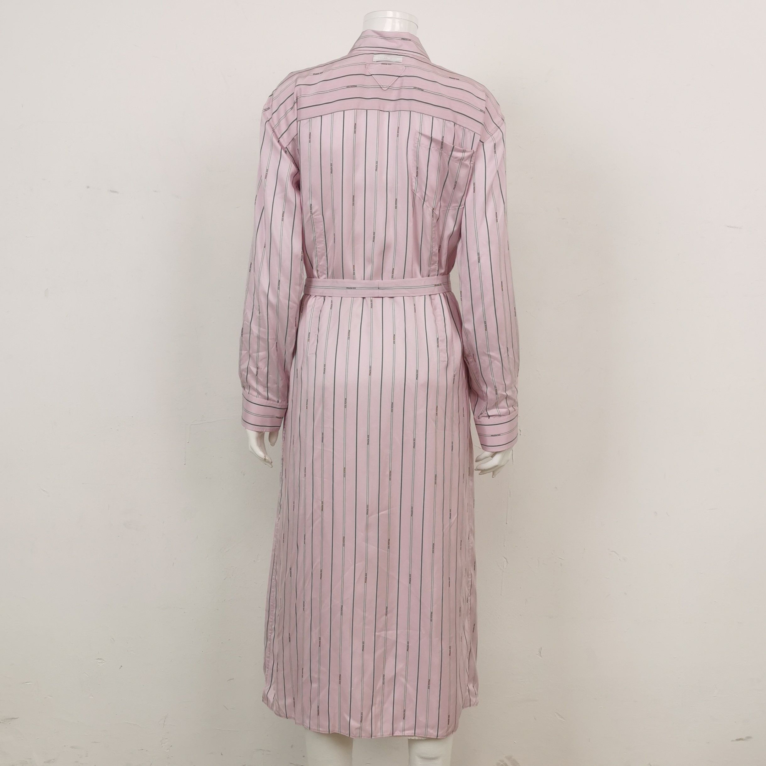 Prada Prada Striped Silk Shirt Dress Size 38 Size XS / US 0-2 / IT 36-38 - 2 Thumbnail